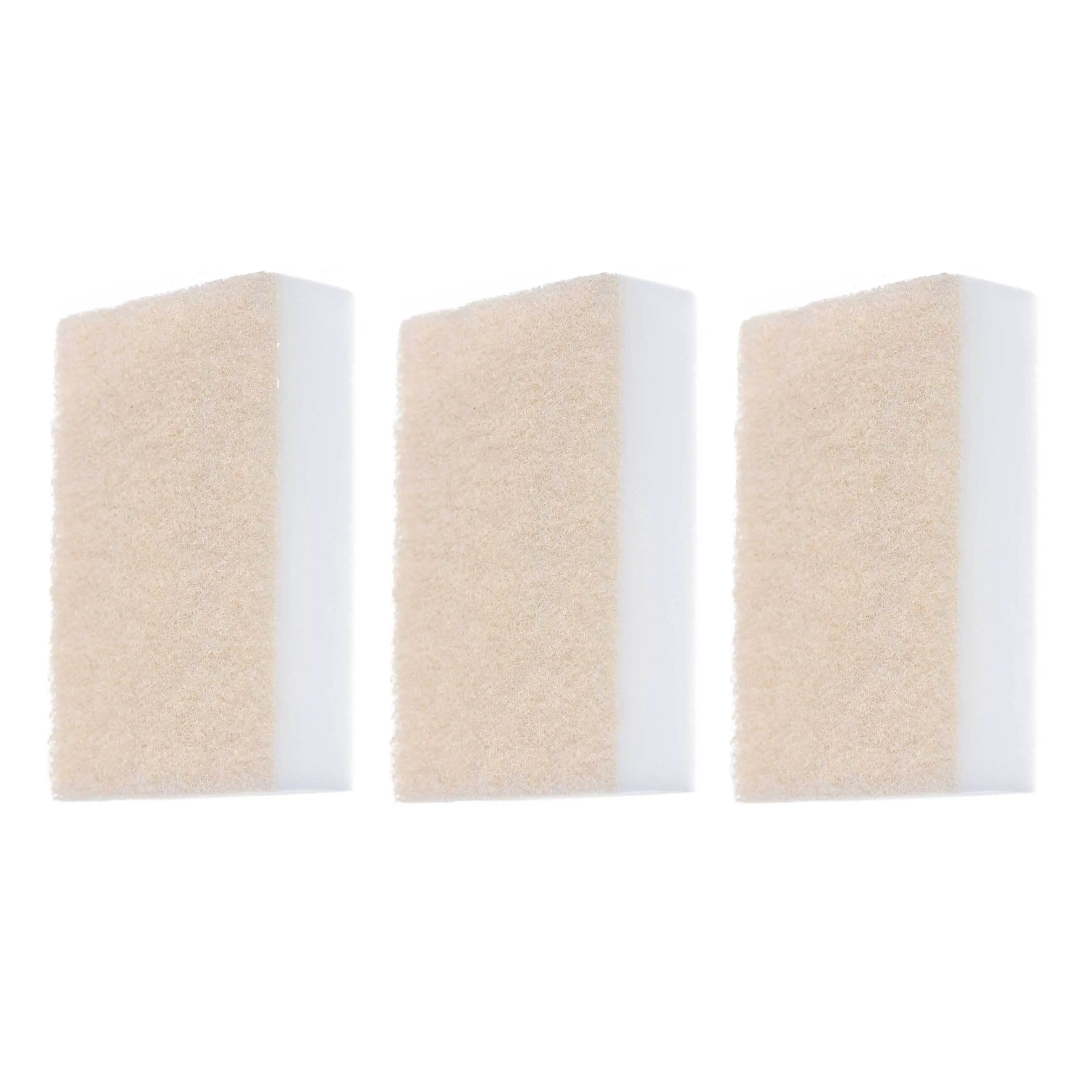 Melamine sponge, 3 pcs, with abrasive insert, beige, Clean, image-0
