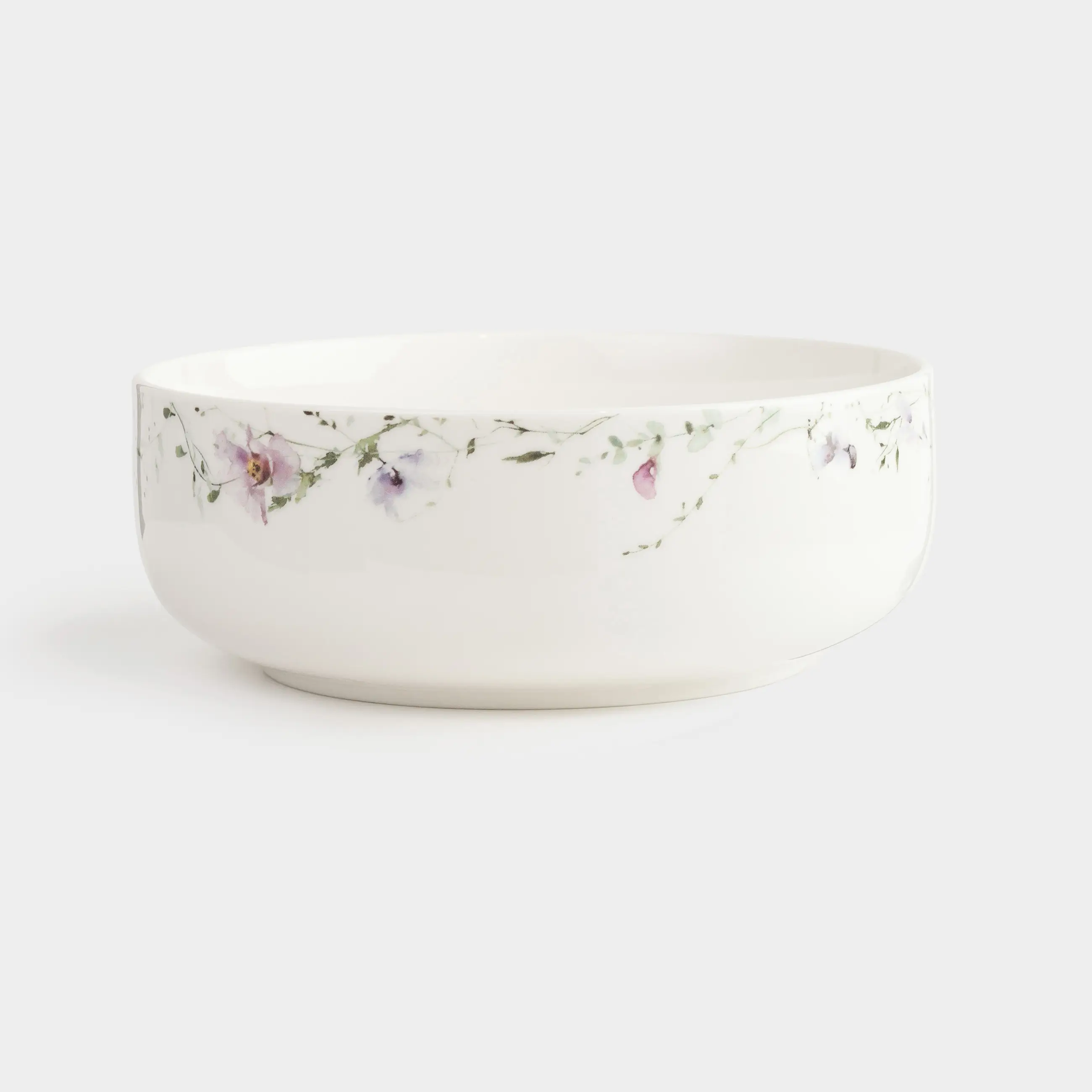 Salad bowl, 16x6 cm, 700 ml, porcelain N, white, Lilac flowers, Floret, image-0