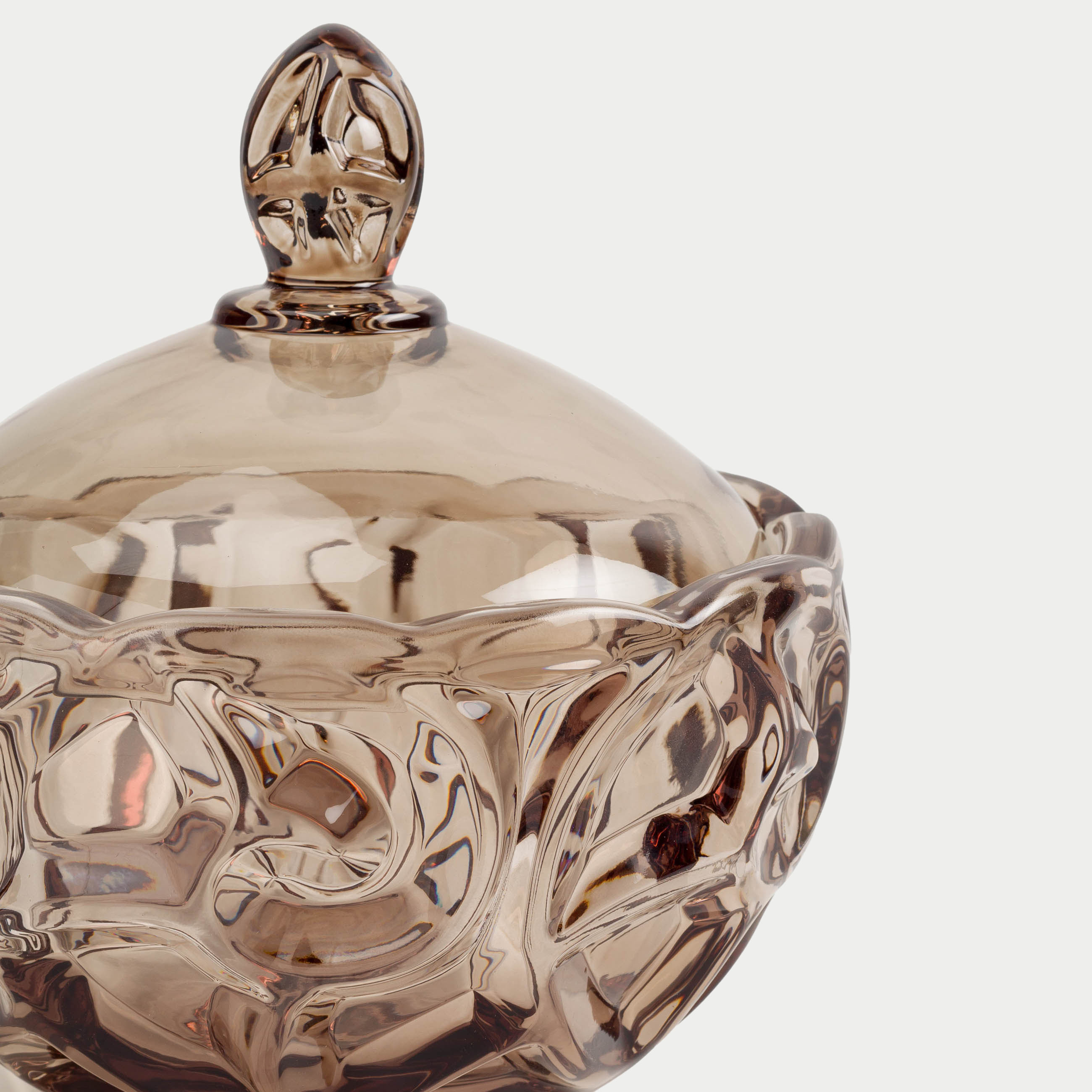Storage container, 19x17 cm, 1 l, glass R, brown, Patterns, Gala