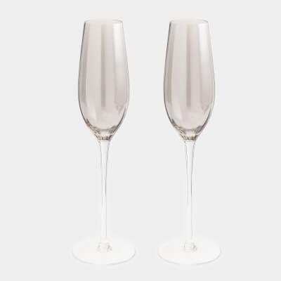Champagne glass, 210 ml, 2 pcs, glass, grey, Filo R color ,image-0