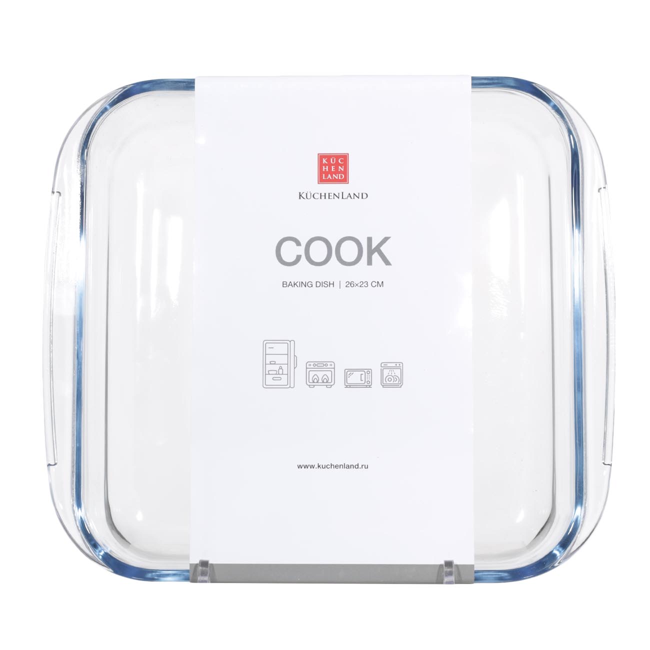 Baking dish, 26 cm, glass T, square, Cook