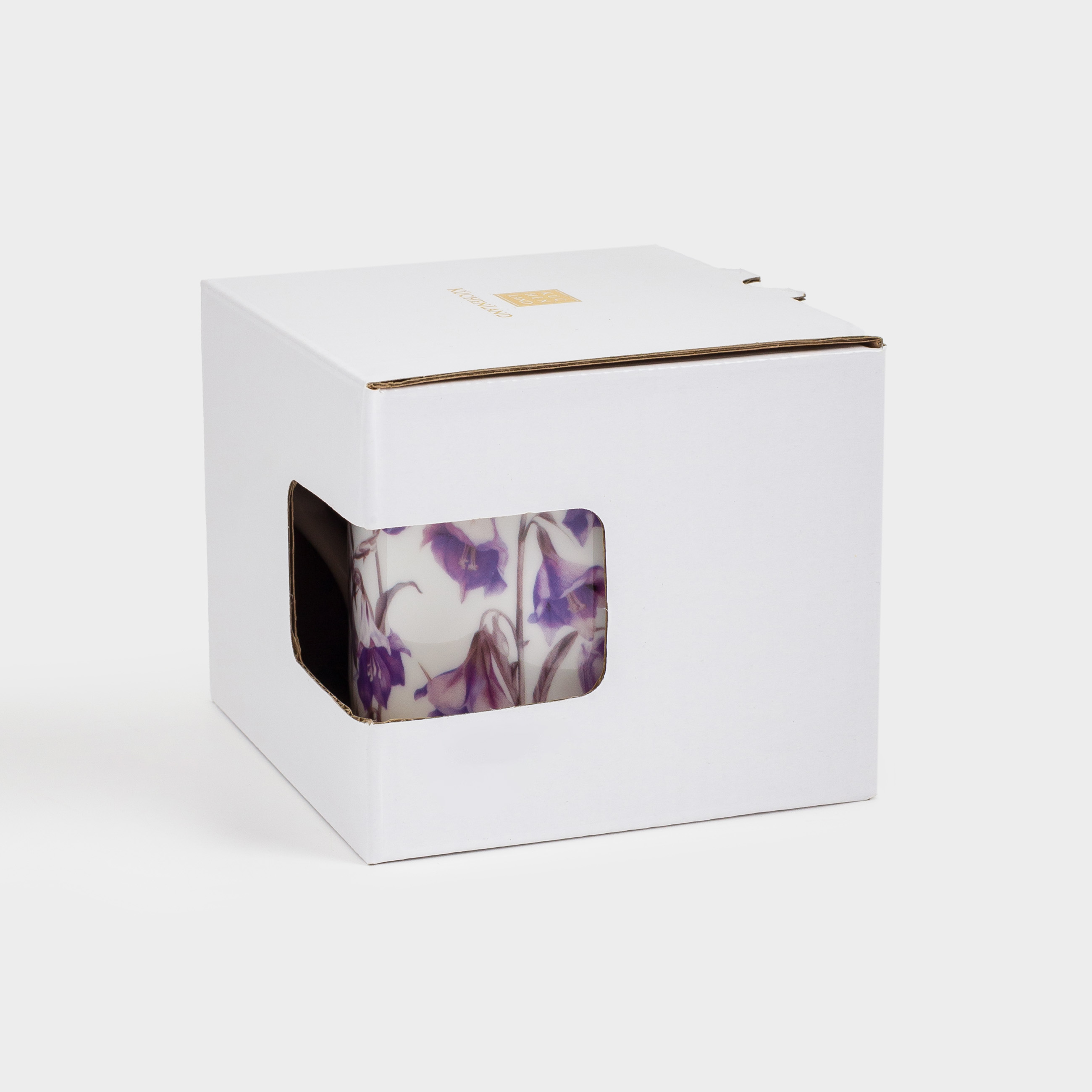 Mug, 330 ml, porcelain F, with golden edging, Purple flowers, Bloome, image-4
