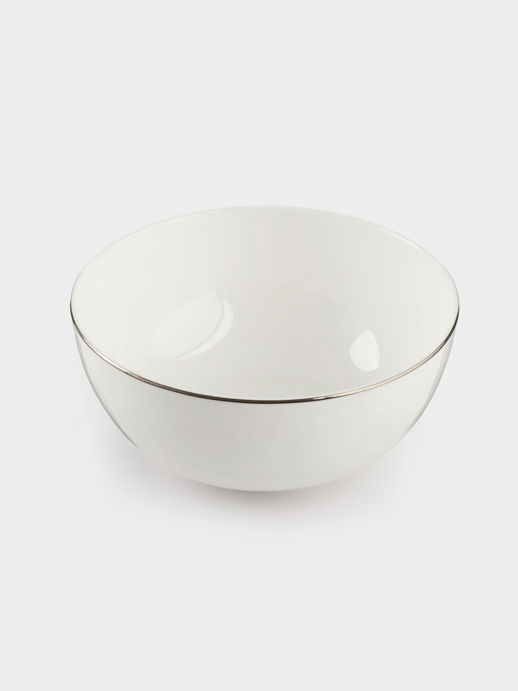 Salad bowl, 15x7 cm, 700 ml, porcelain F, white, Ideal silver, image-1