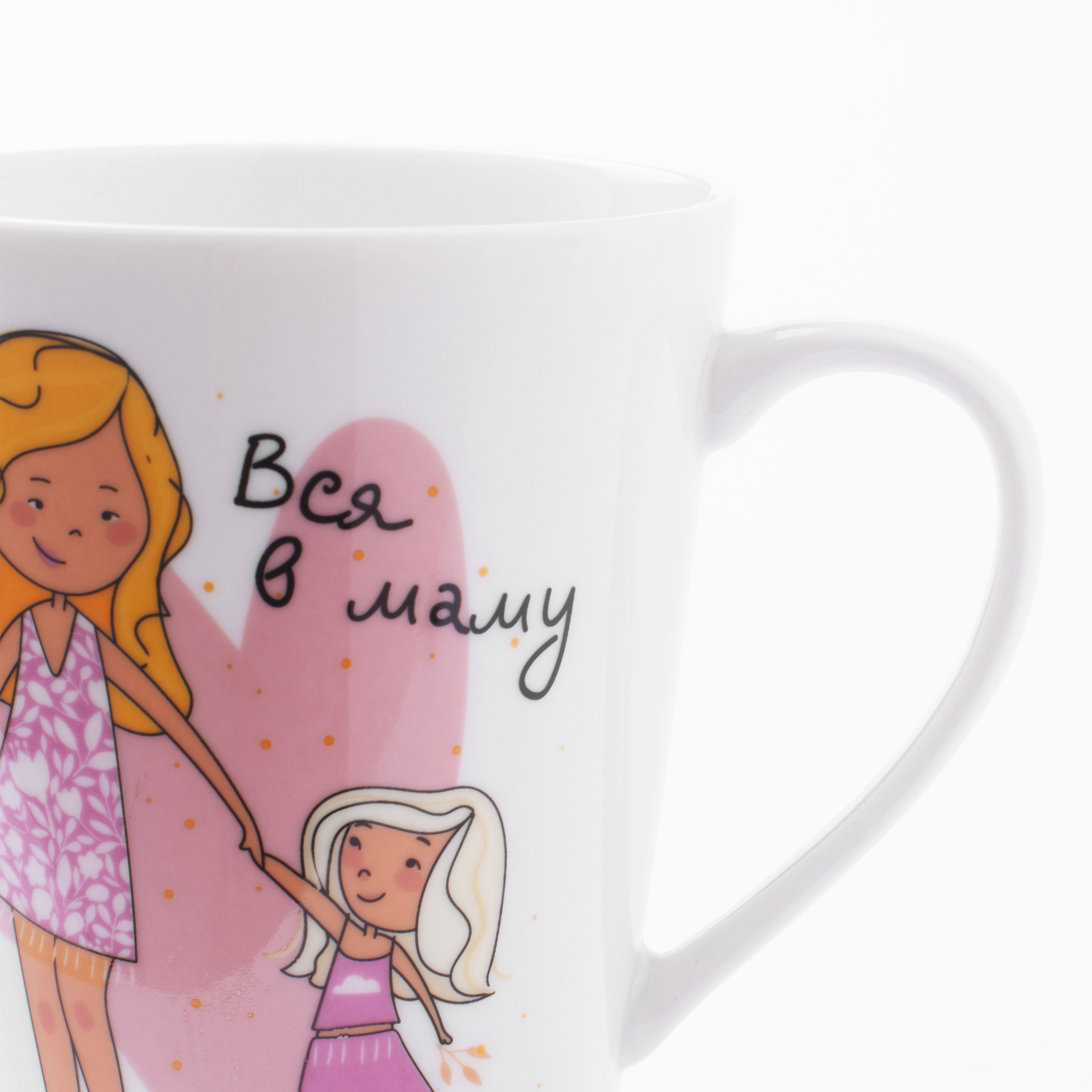 Mug, 420 ml, porcelain N, white, Mother and daughter, Family, image-4