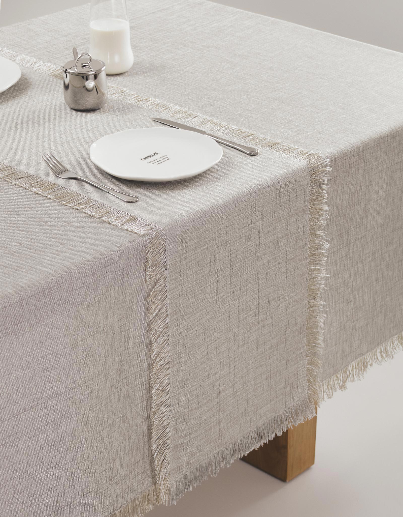 Table runner, 40x160 cm, fringed, polyester, grey melange, Beverin, image-6