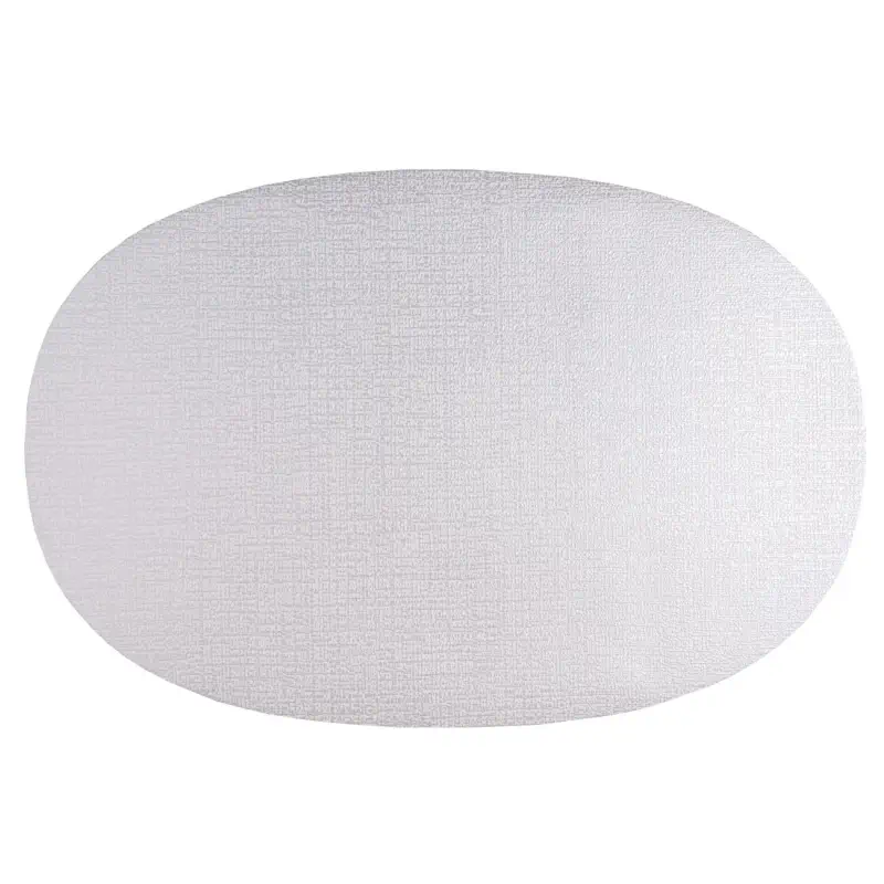 Placemat, 30x45 cm, PVC, oval, white, Silver drops, Rock ,image-0