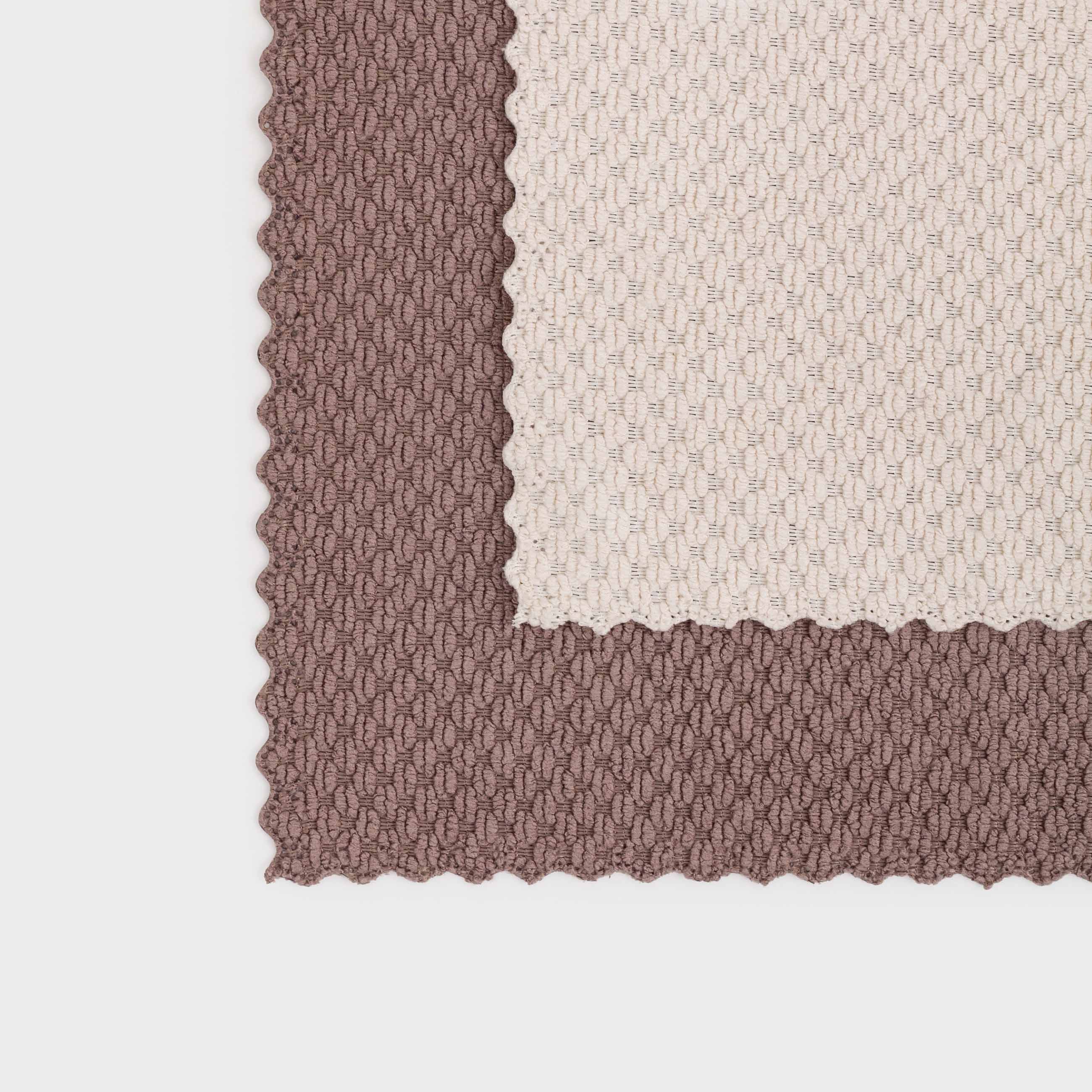Kitchen cloth, 30x30 cm, 2 pcs, microfiber, brown / cream, Grain, Clean
