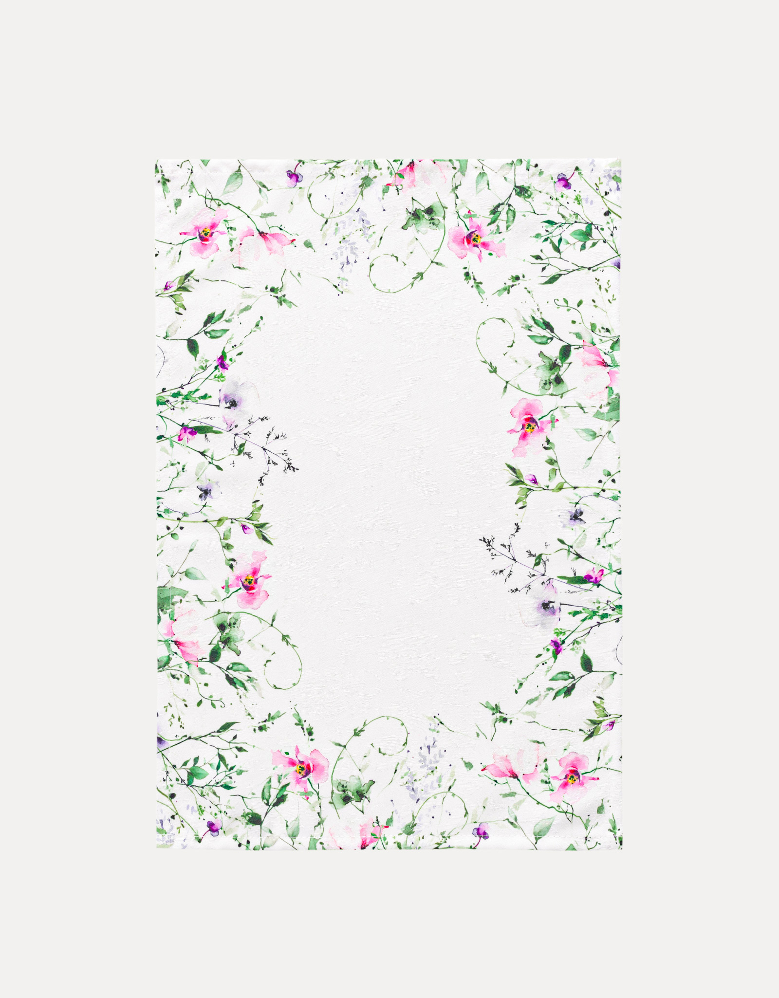 Placemat, 30x45 cm, jacquard, polyester, white, Spring flowers, Petal serenity