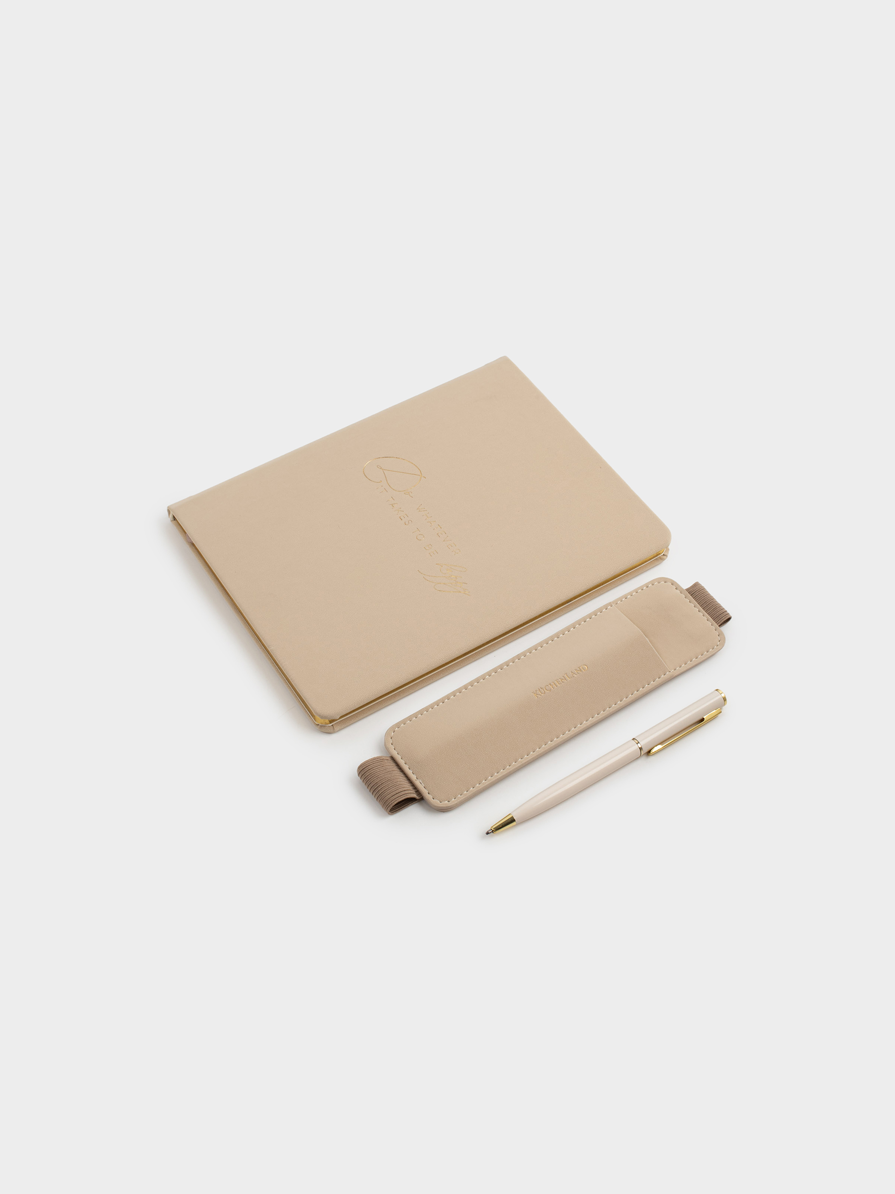 Notebook, with pen, 15x20 cm, 80 l, polyurethane, milky, B&G, image-4