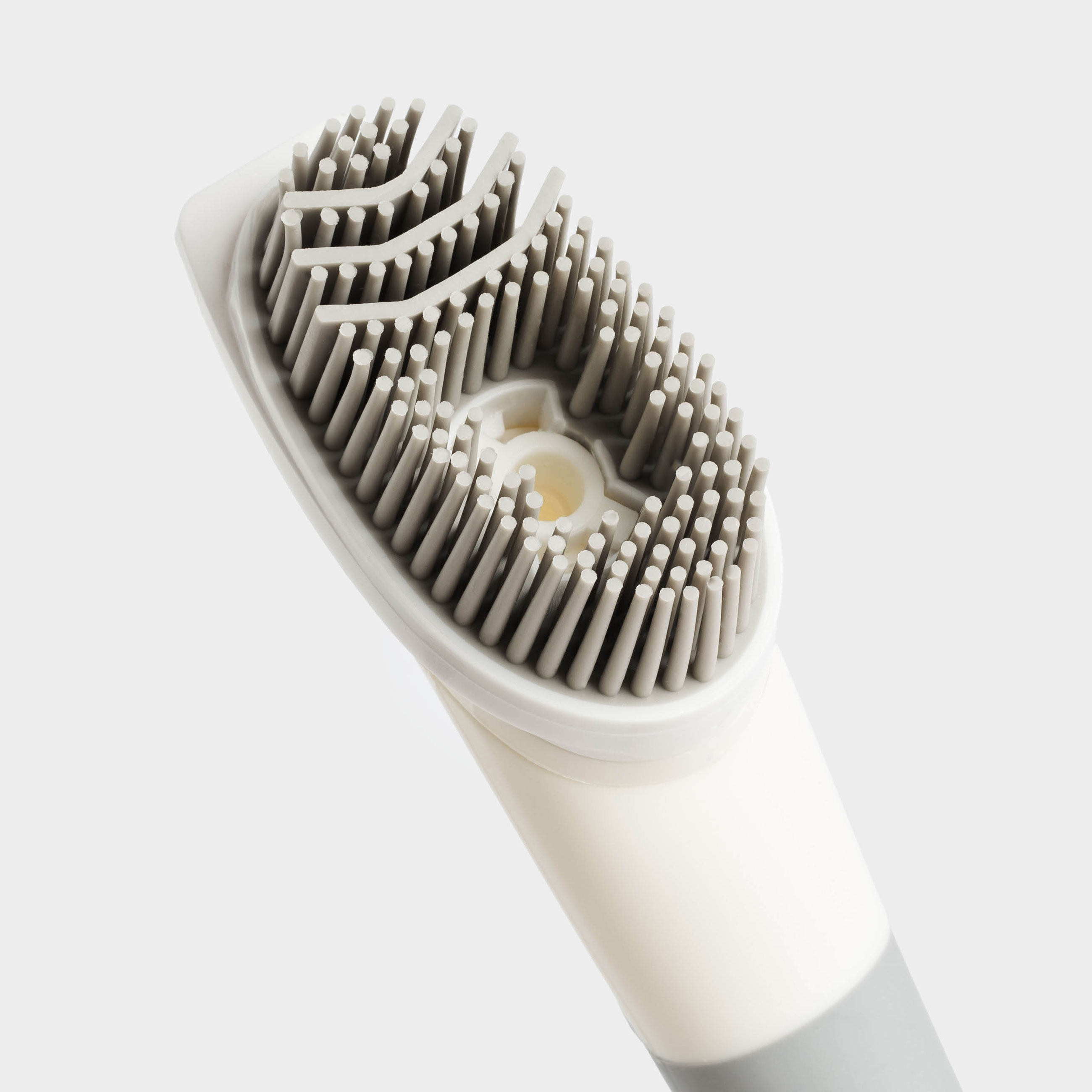 Cleaning brush, 25 cm, 3 nozzles, with detergent dispenser, plastic, grey-white, Clean