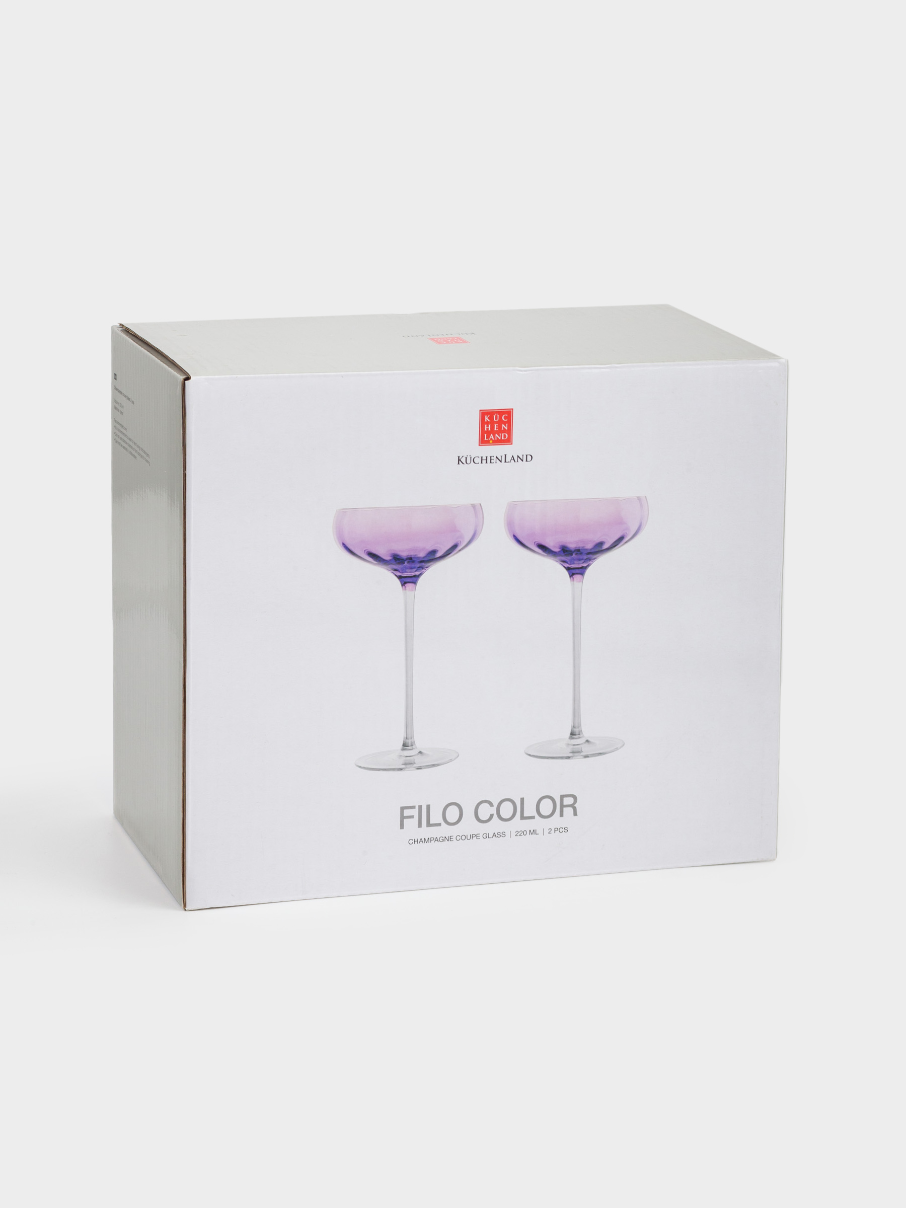 Champagne creamer glass, 220 ml, 2 pcs, glass, purple, Filo color, image-5