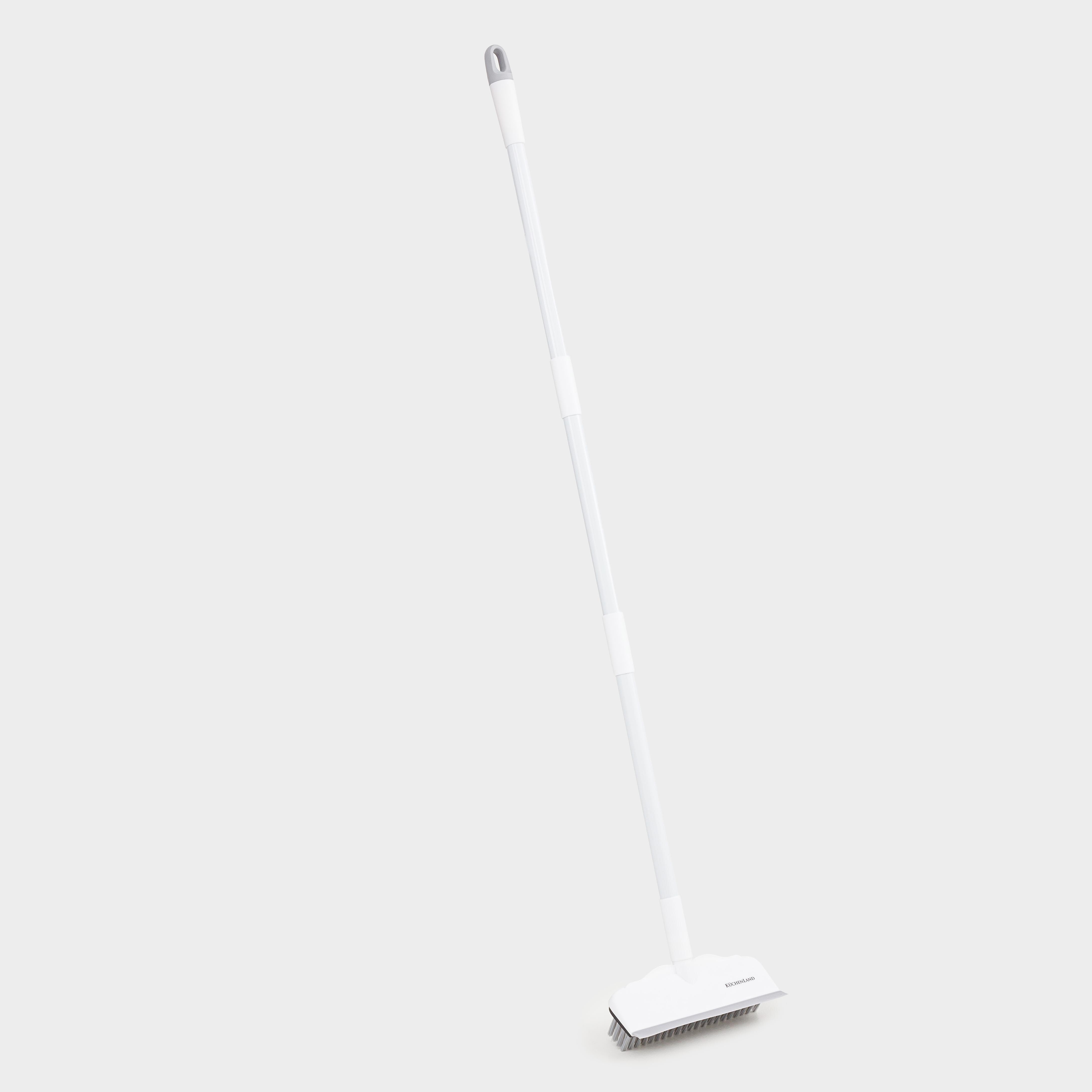 Mop-brush, 121 cm, with scraper, 2 in 1, nylon / rubber / plastic, gray-white, Mop light