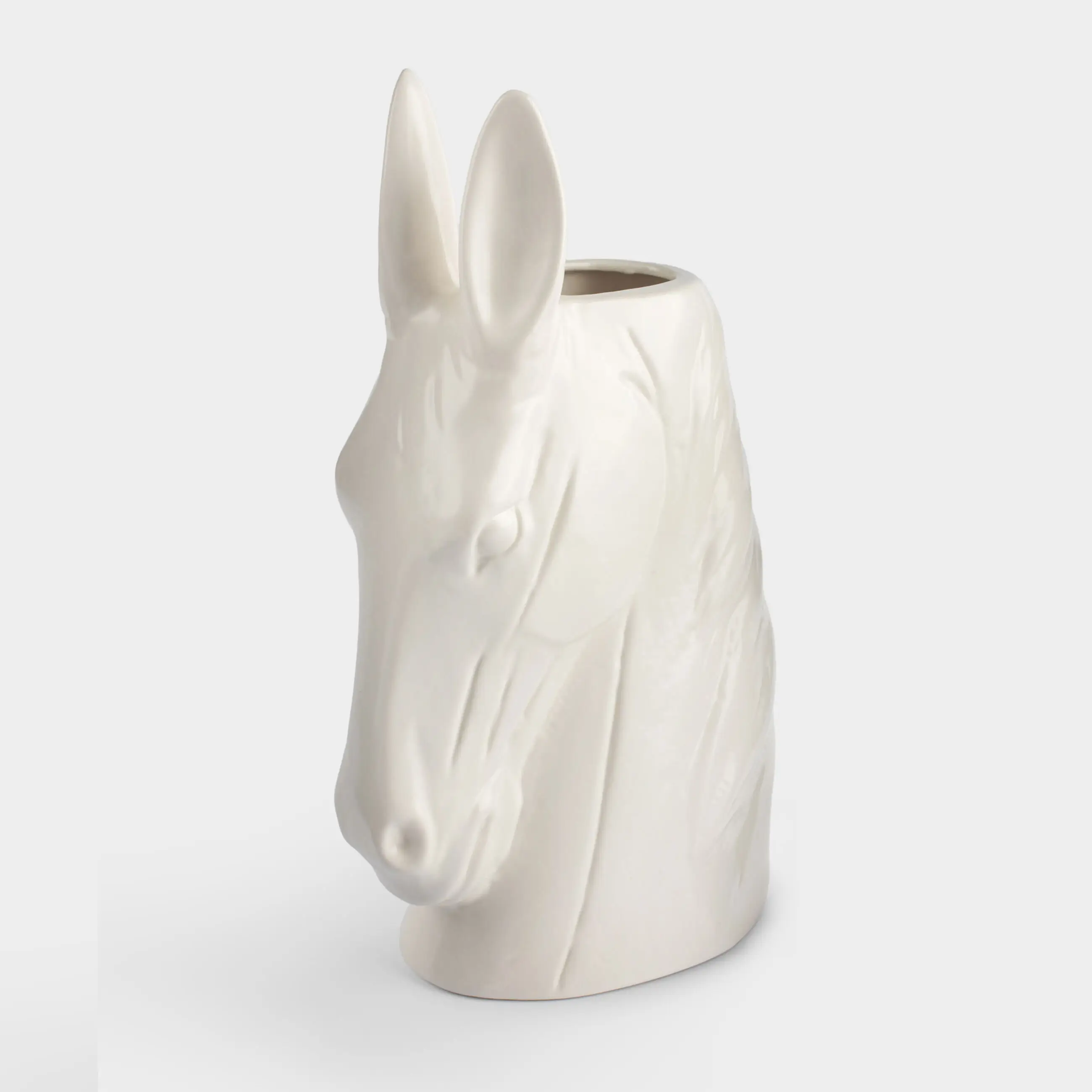 Decorative vase, 25 cm, polyresin, white, Horse, Horse white
