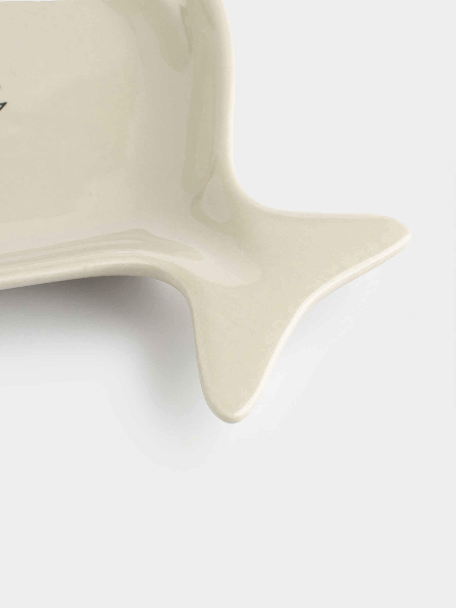 Pet bowl, 18x14 cm, 100 ml, Flat, ceramic, grey, Fish, Whiskers, image-6