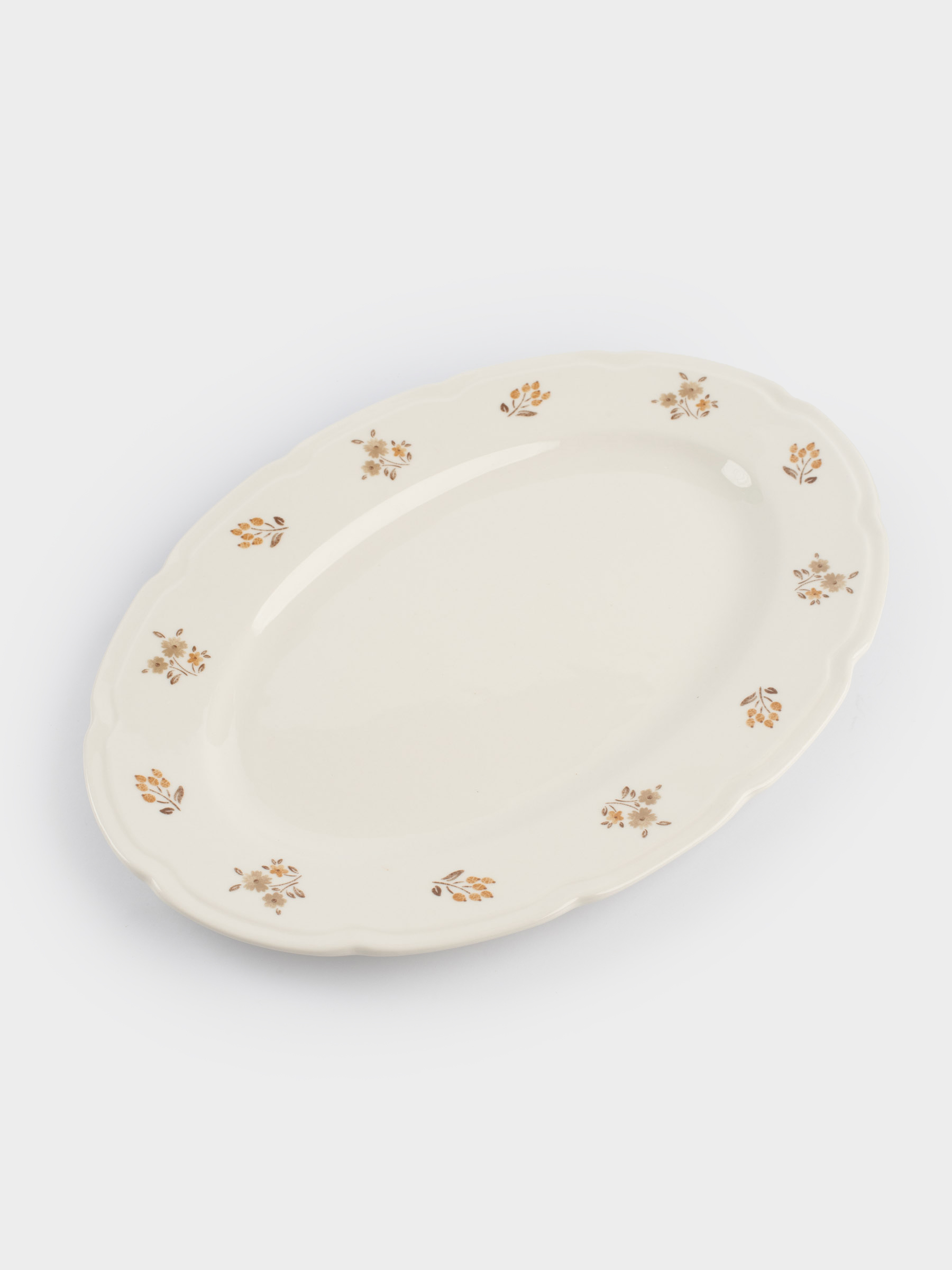 Dish, 35x25 cm, porcelain N, white, oval, Vintage flowers, La flore, image-1