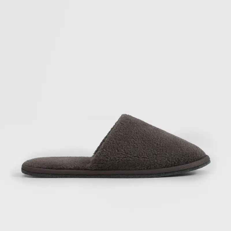 Men's slippers, homewear, size 40-41, faux fur, dark grey, Plush