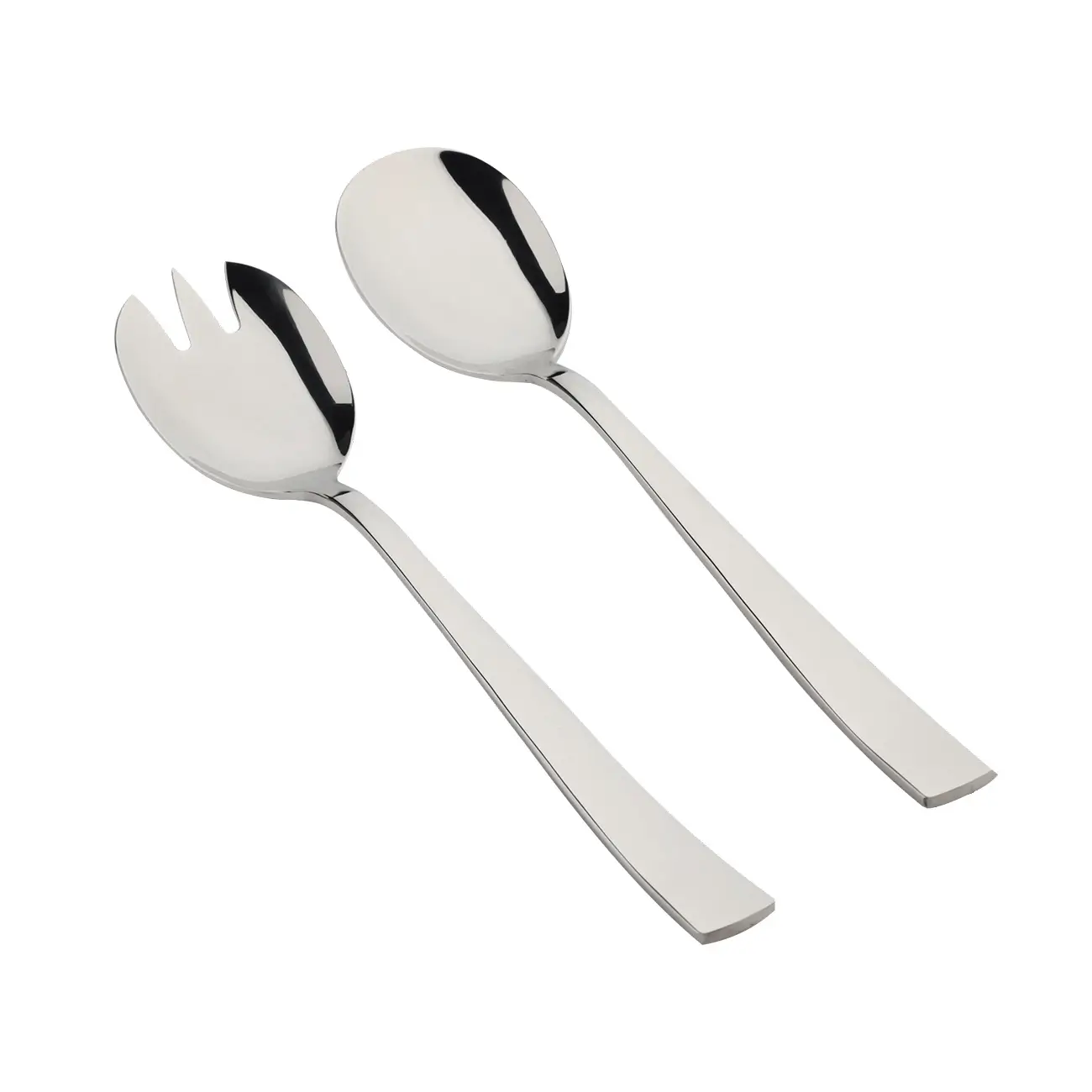 Salad serving equipment, 24 cm, 2 pr, spoon / fork, steel, Brugge