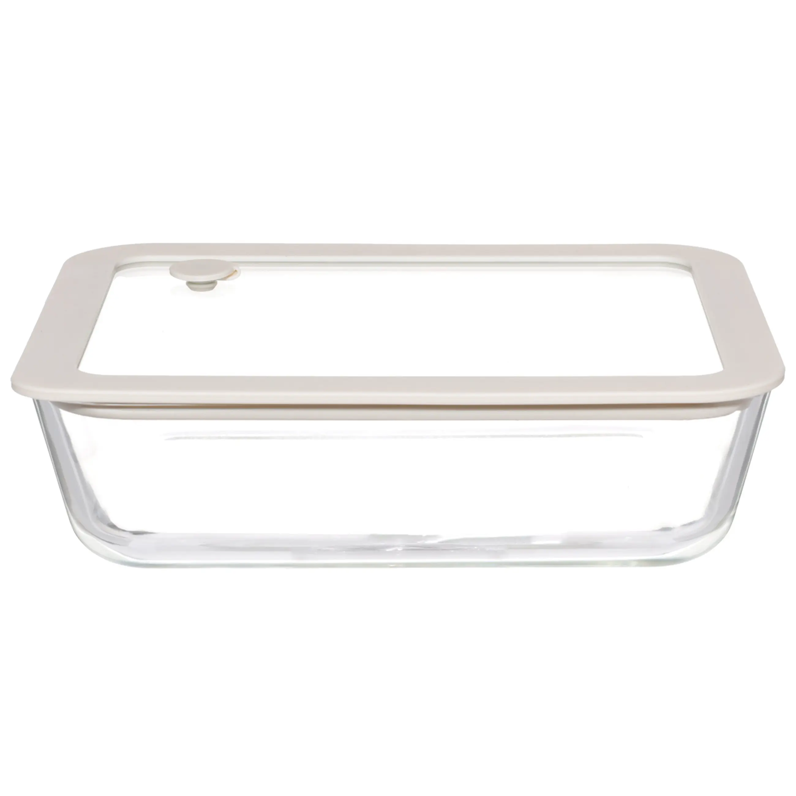Container, 1,4 l, with valve, glass T / silicone, rectangular, beige, Verre, image-0