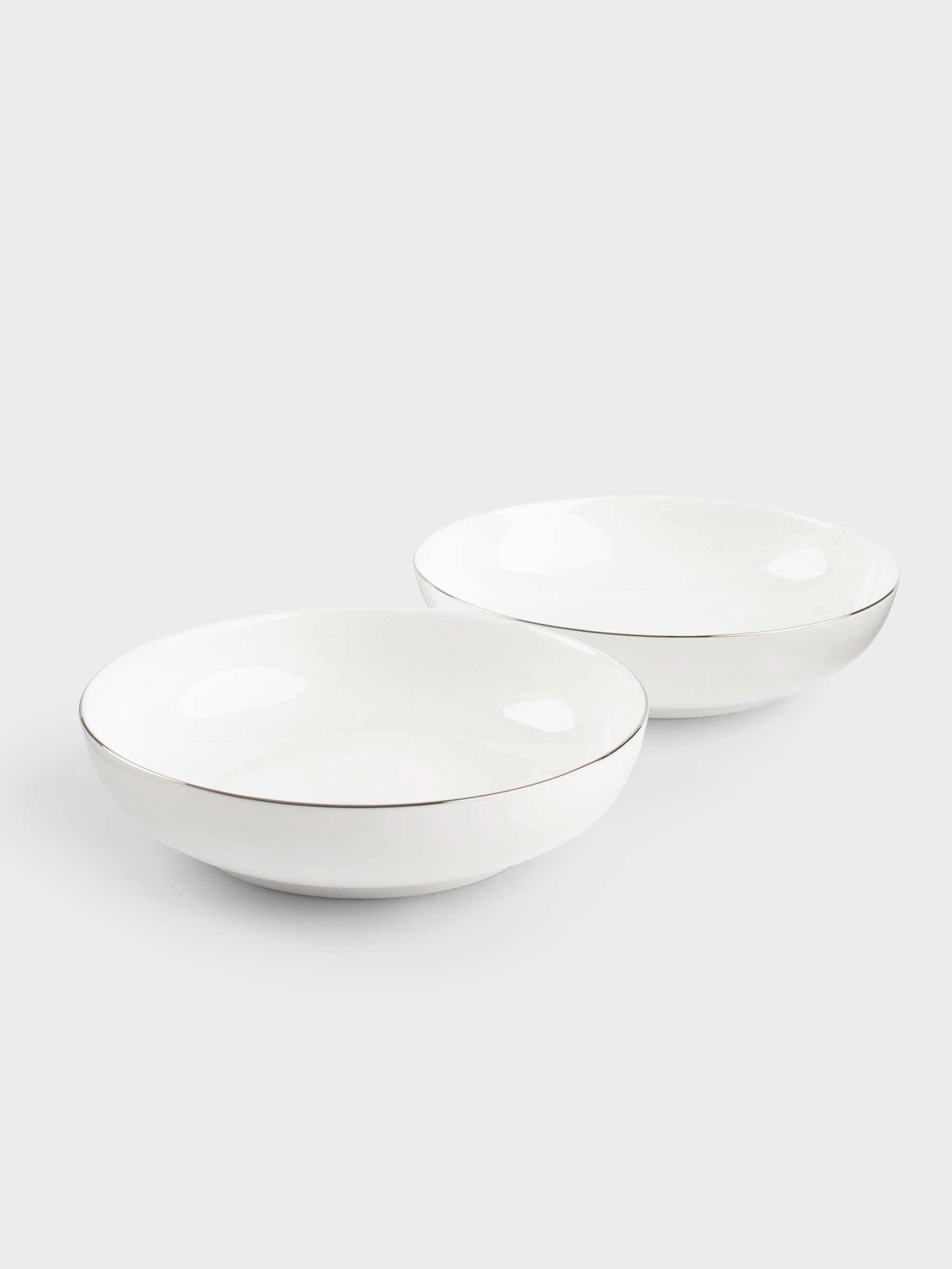 Soup plate, 20x4 cm, 2 pieces, porcelain F, white, Ideal silver, image-2