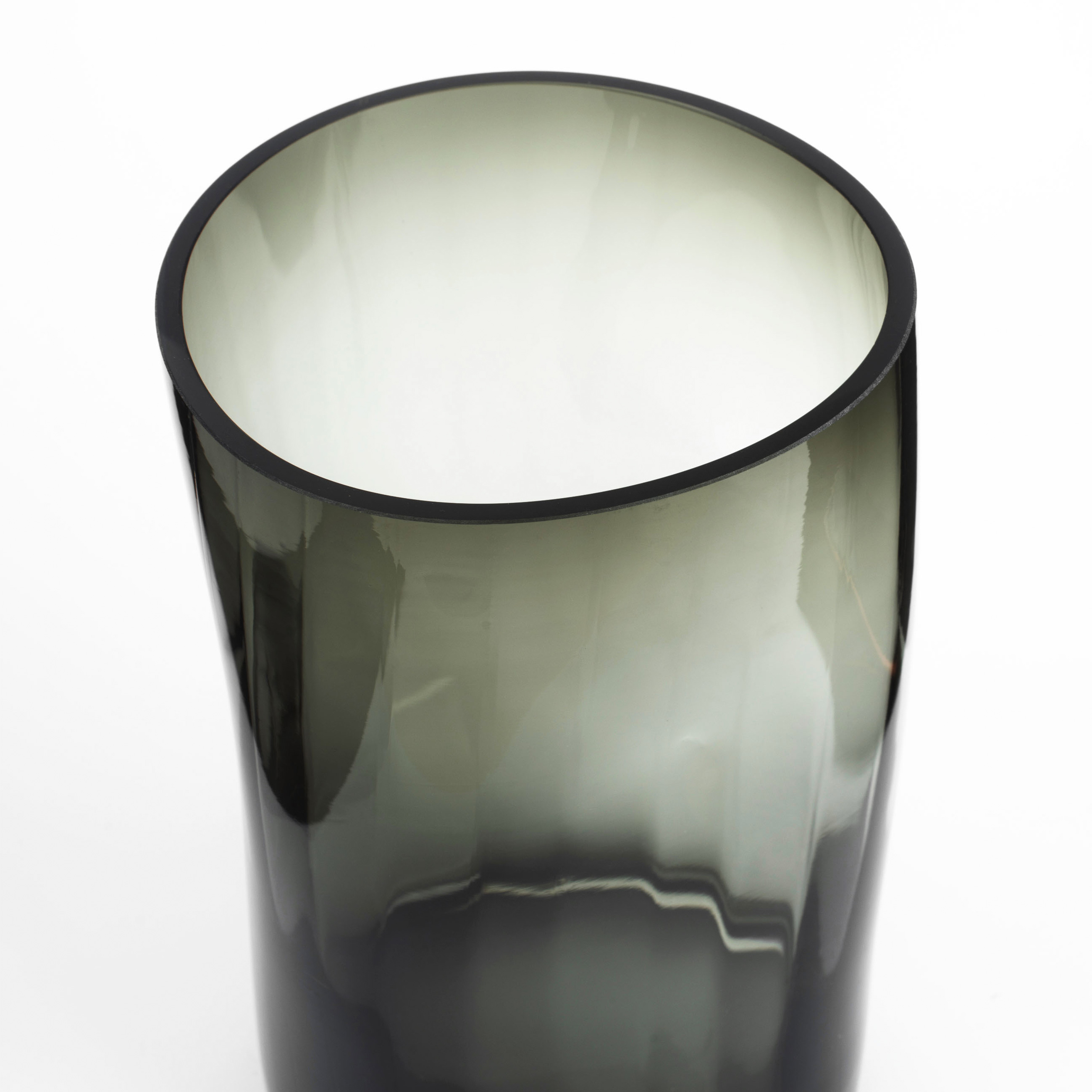 Flower vase, 25 cm, glass, grey, Brinicle
