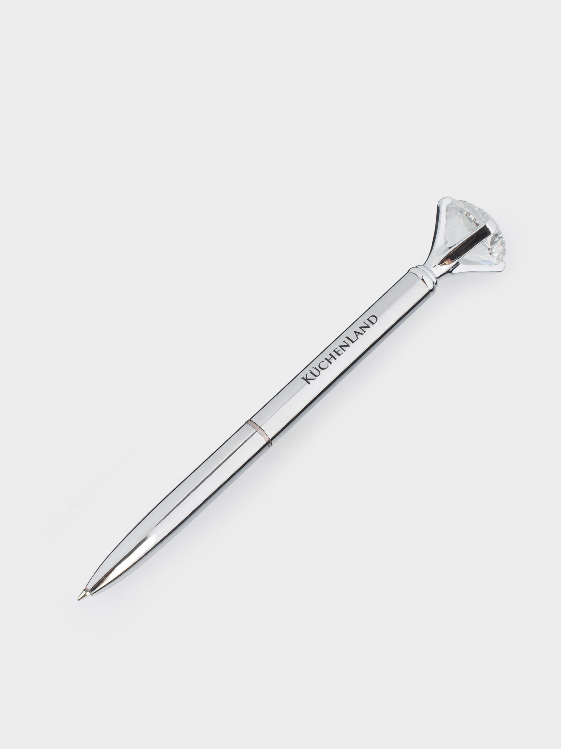 Ballpoint pen, 14 cm, with a figure, steel, silver, Crystal, Draw figure, image-2