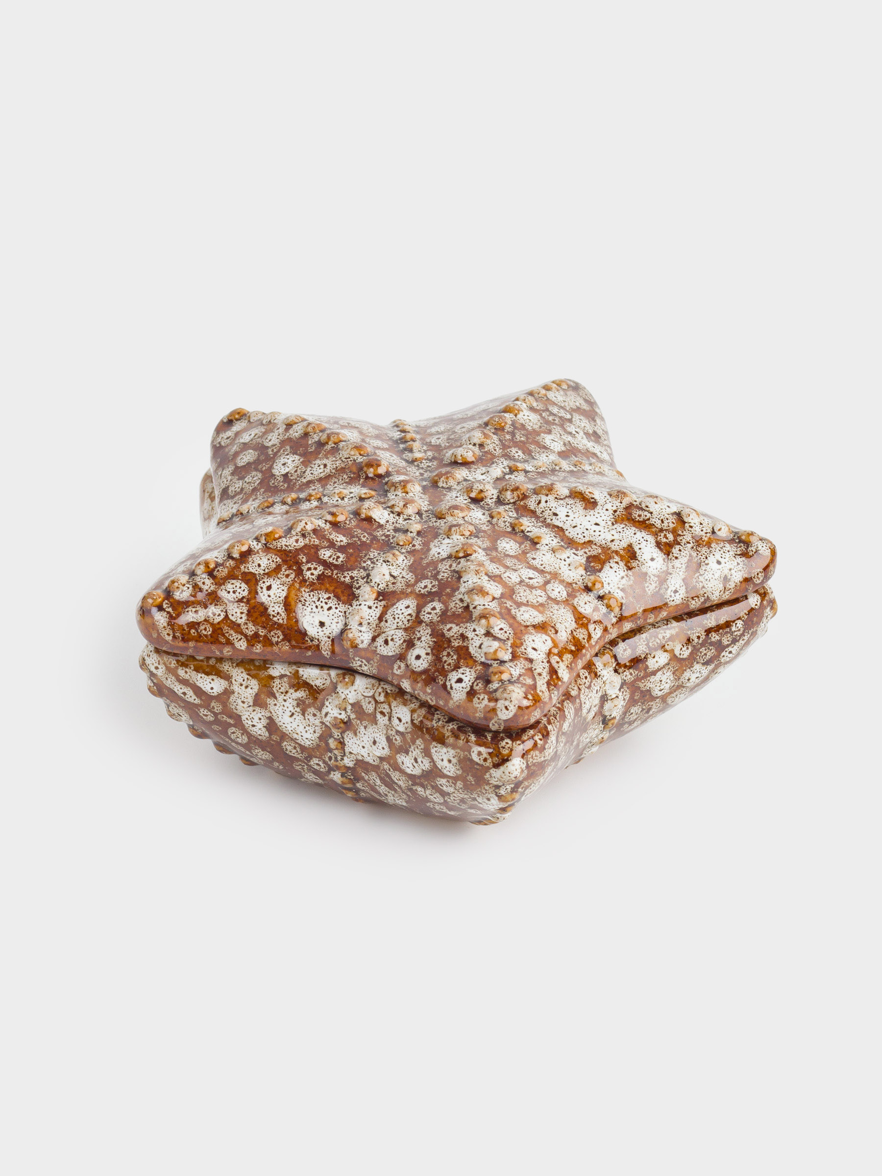 Jewelry box, 11x5 cm, ceramic, brown, Star, Seaside, image-1
