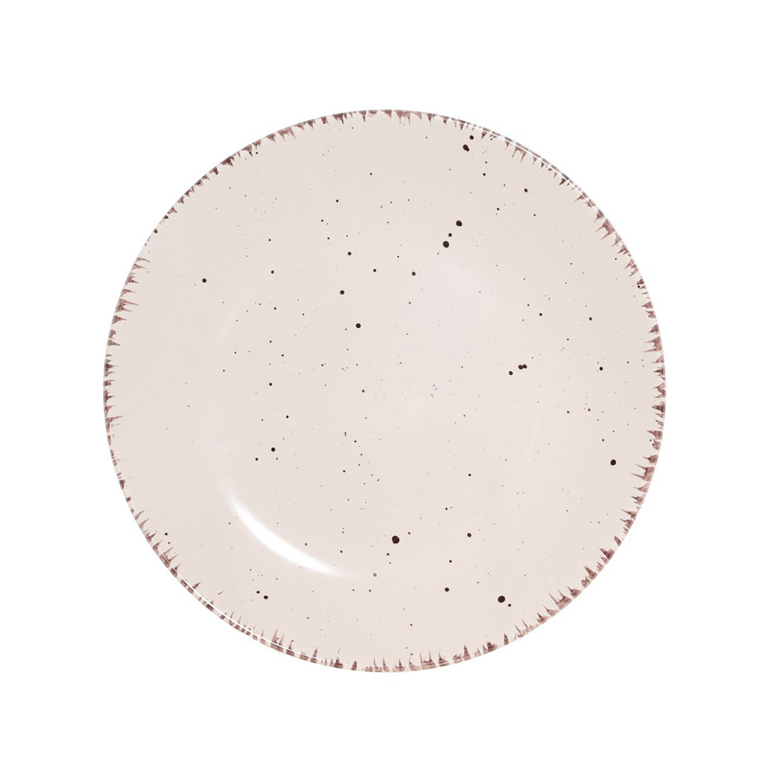 Dining set, 6 pers., 18 pr., ceramic, beige, speckled, Speckled