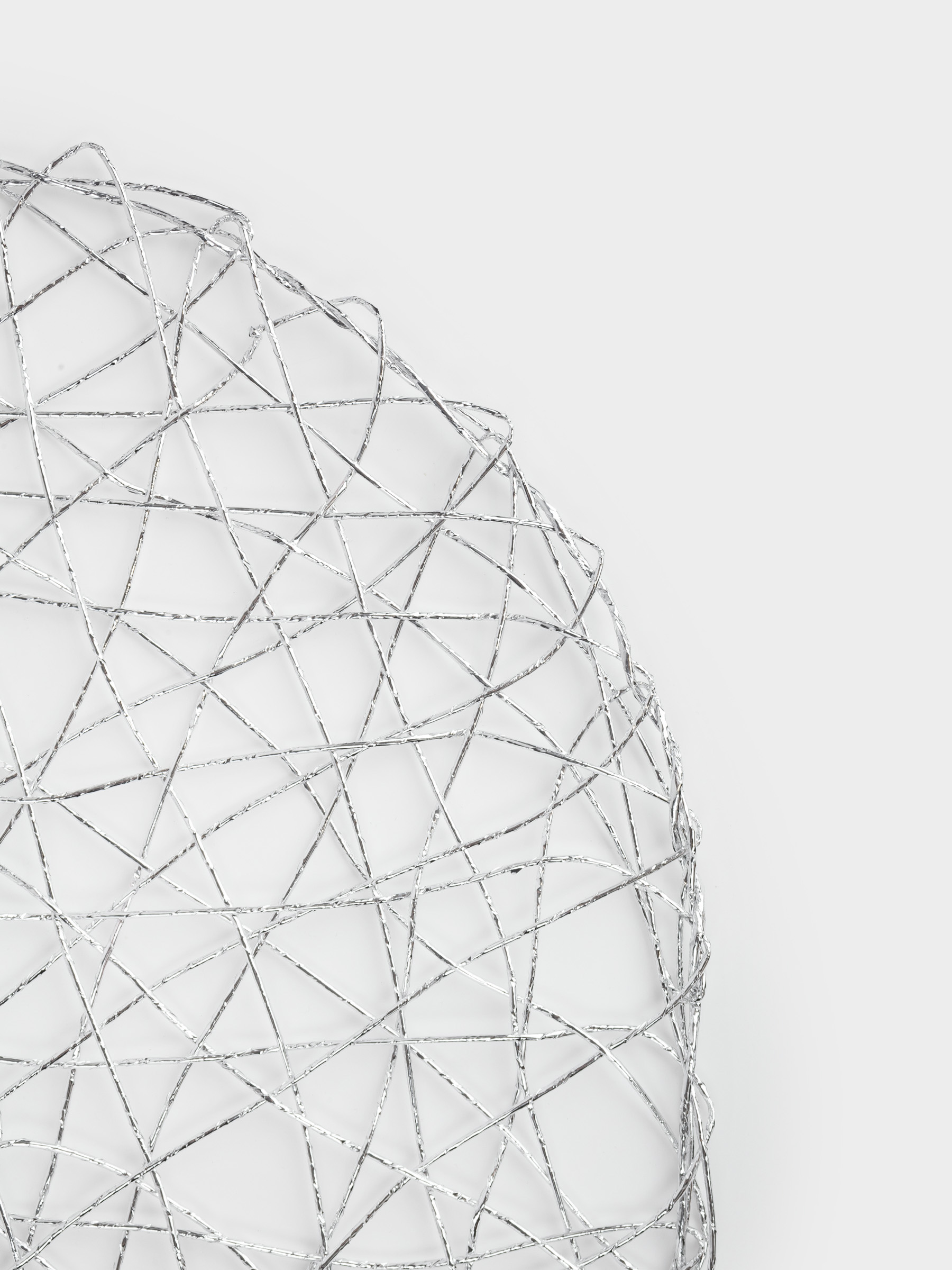 Placemat, 38 cm, PET, round, silver, Cobweb, Azhur Grid, image-1