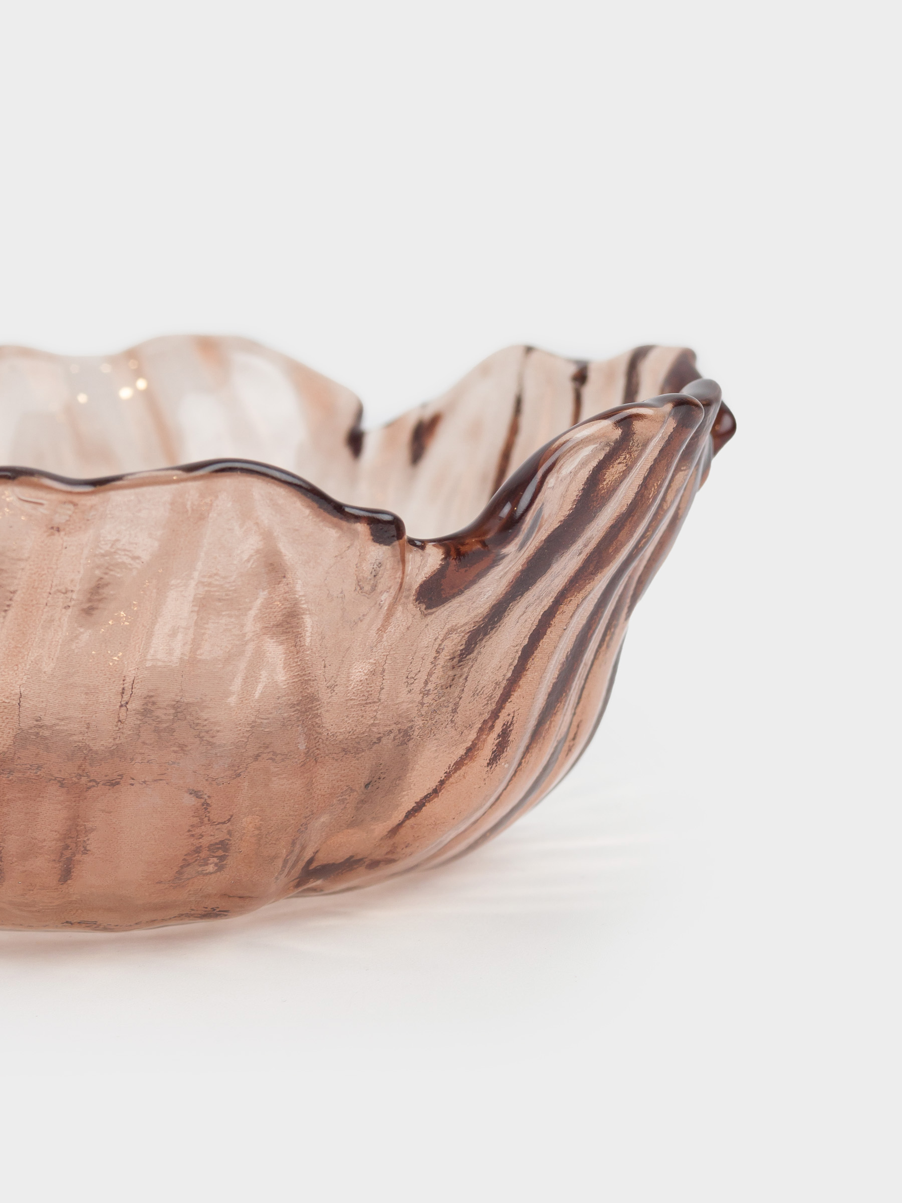Salad bowl, 15x6 cm, 300 ml, glass, brown, Flower, Sahara, image-5