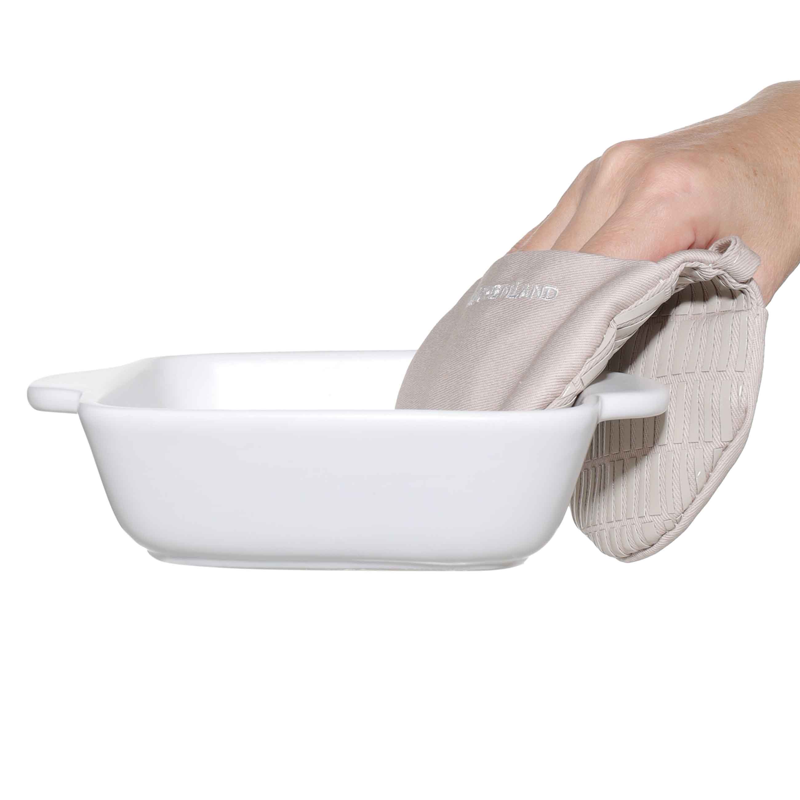 Potholder, 18x10 cm, double, cotton/silicone, beige, Bakery
