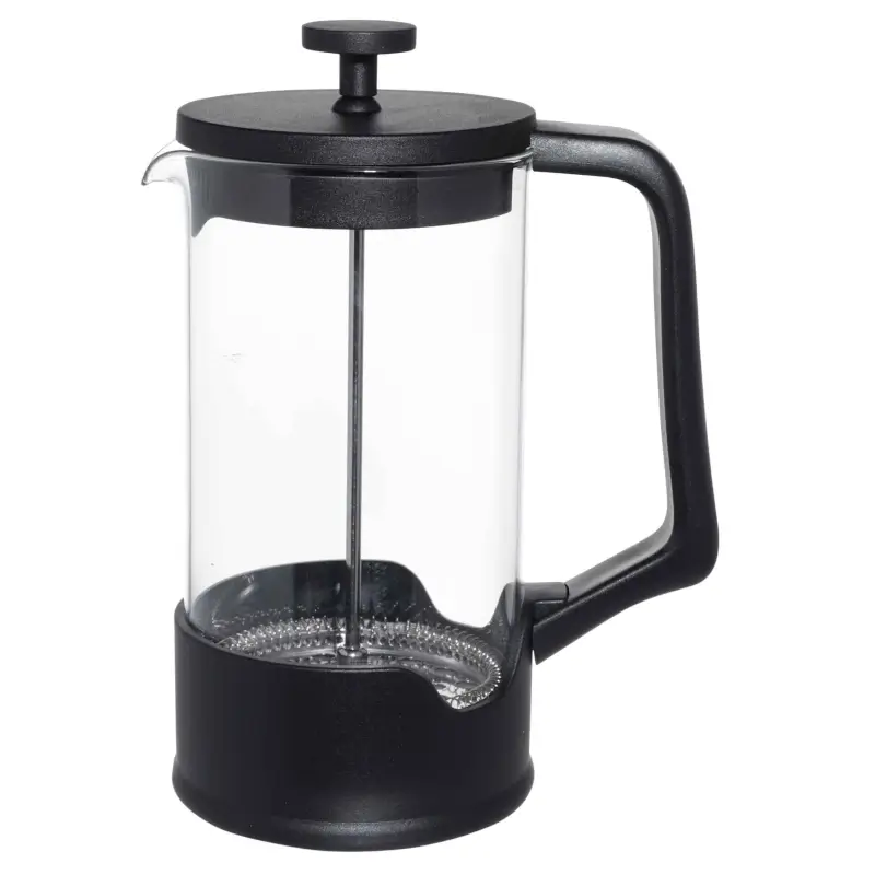 French press, 1 l, glass B/steel, black, Liberica ,image-0