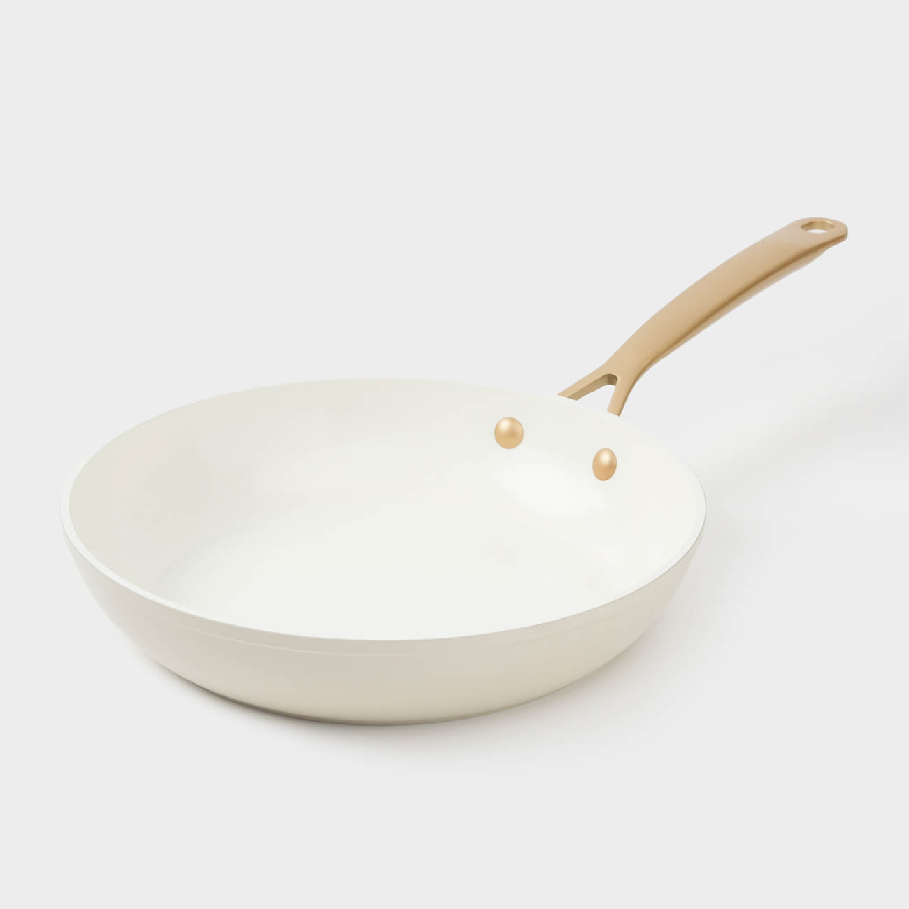 Frying pan, 24 cm, coated, aluminum, milky, Piatto gold