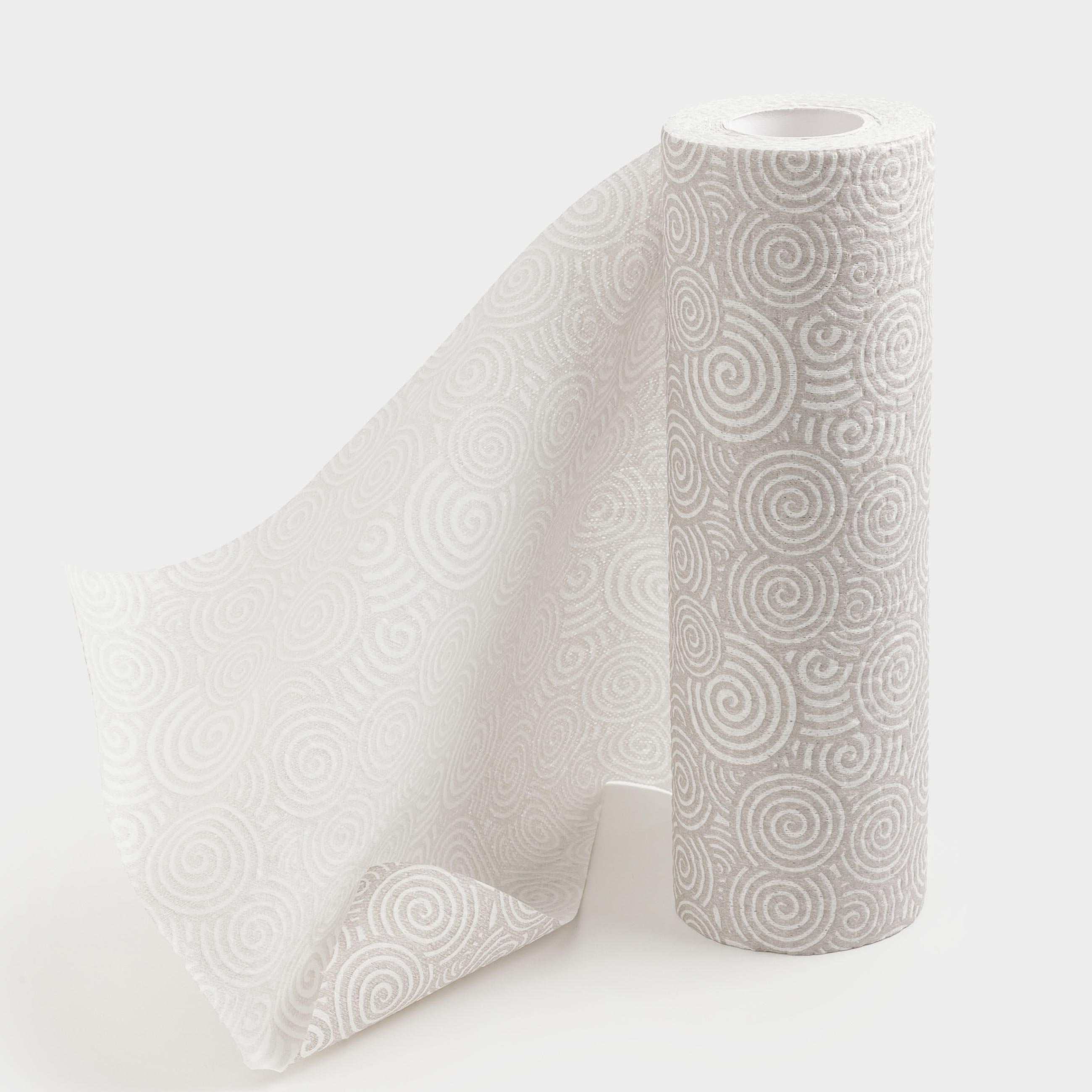 Rolled towels, 25x25 cm, 50 pcs, gray, Curls, Roll