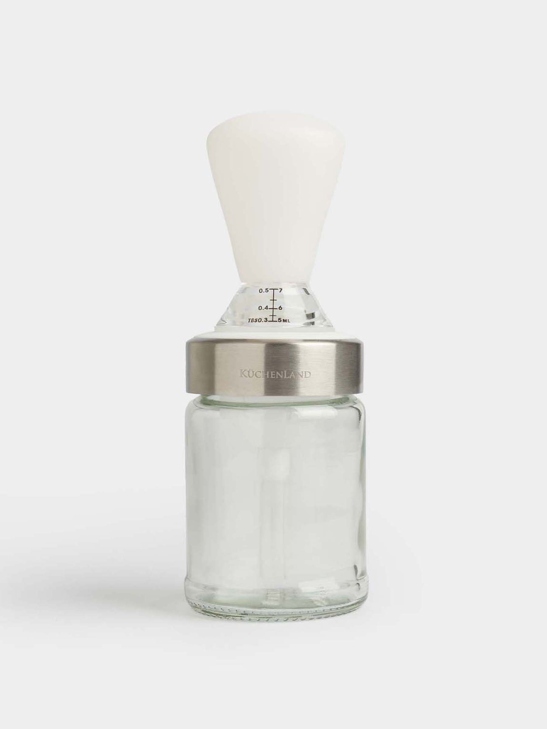 Oil container, 100 ml, with brush, glass / silicone, Comfort light, image-0