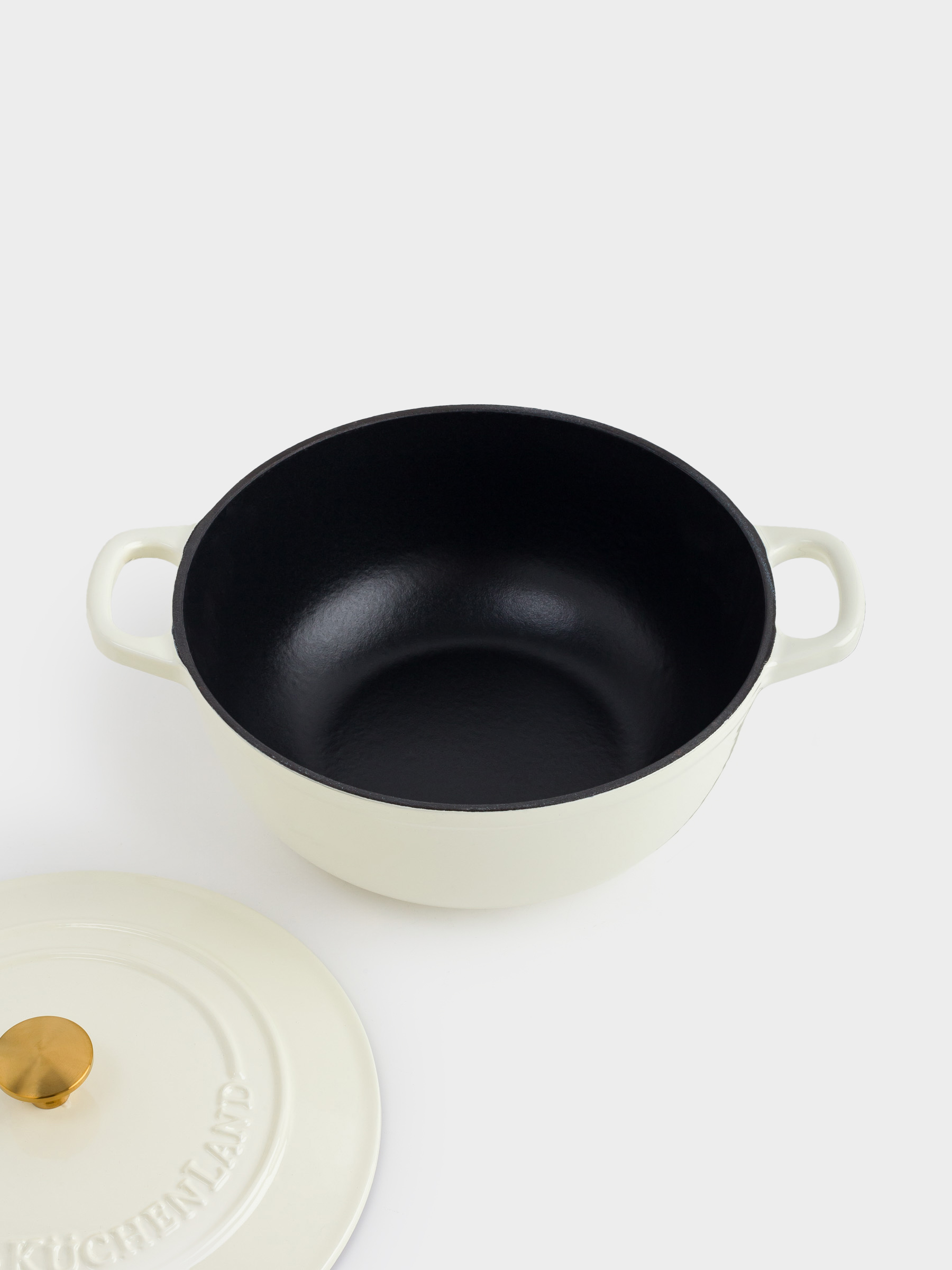 Cauldron, 25 cm, 3.5 l, with lid, cast iron, milk, Light kitchen, image-3