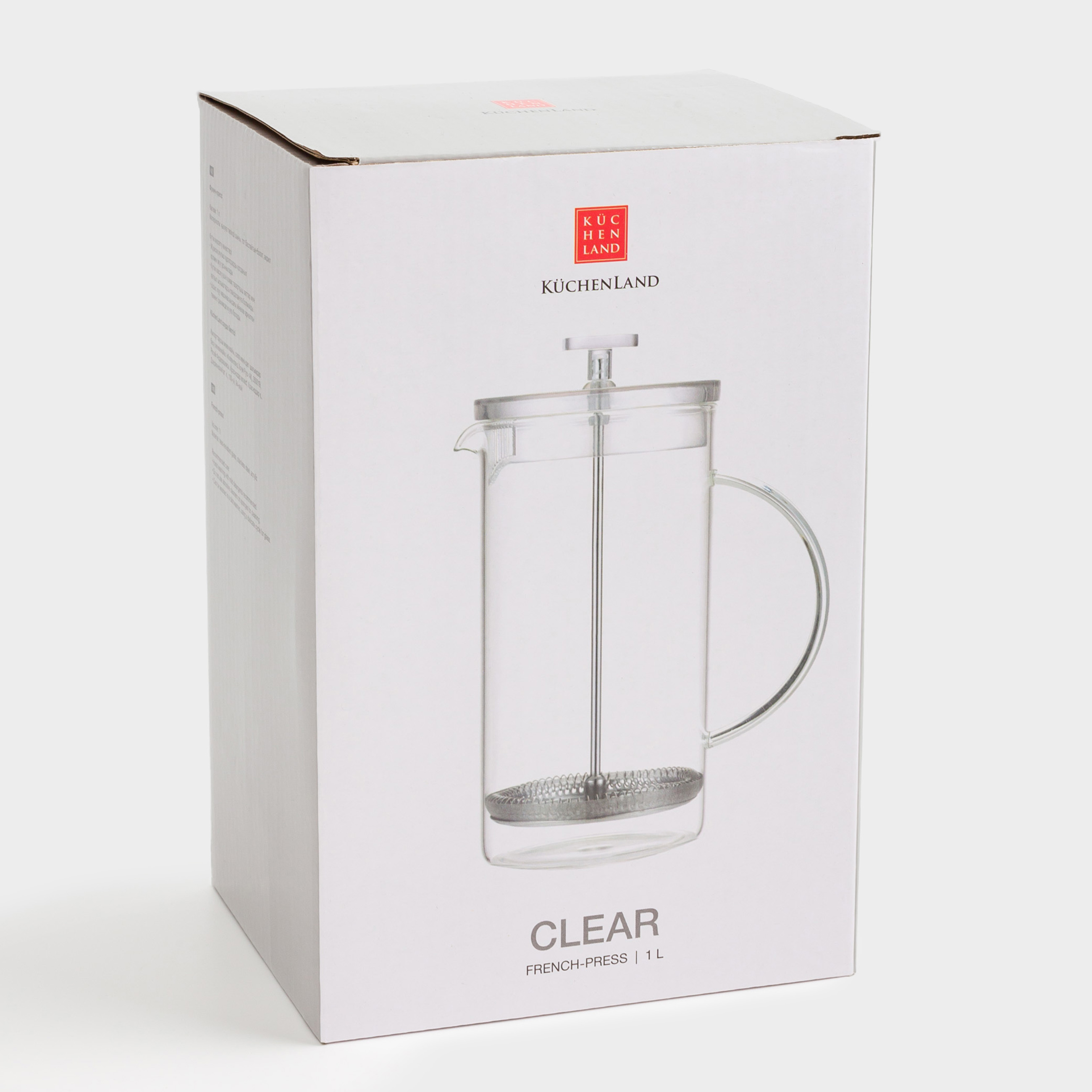 French press, 1 l, glass B / steel, Clear, image-6