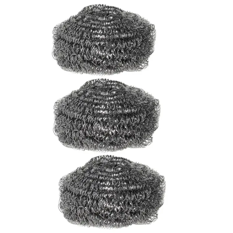 Cleaning sponge, 7 cm, 3 pcs, metal, silver, Clean ,image-0