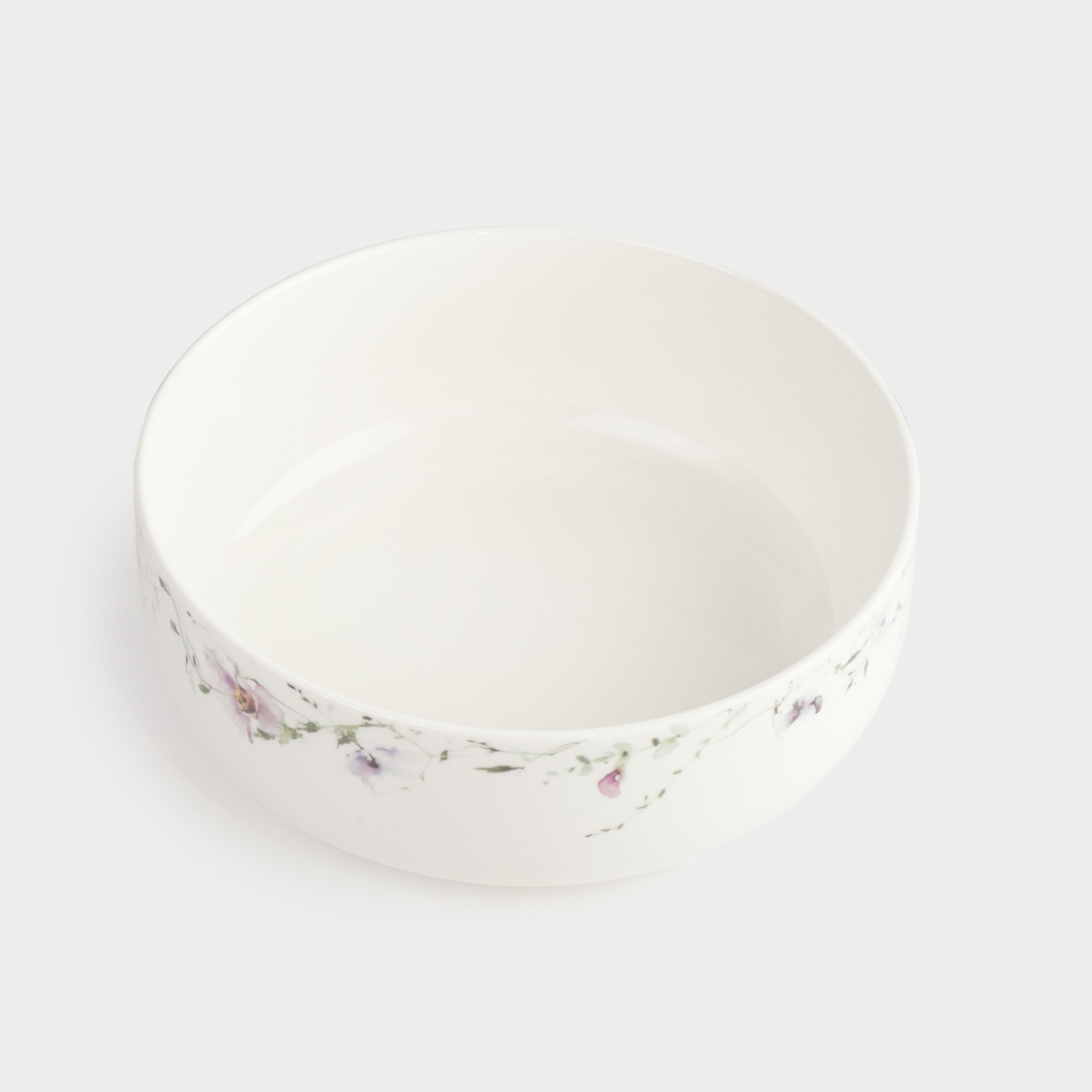 Salad bowl, 16x6 cm, 700 ml, porcelain N, white, Lilac flowers, Floret