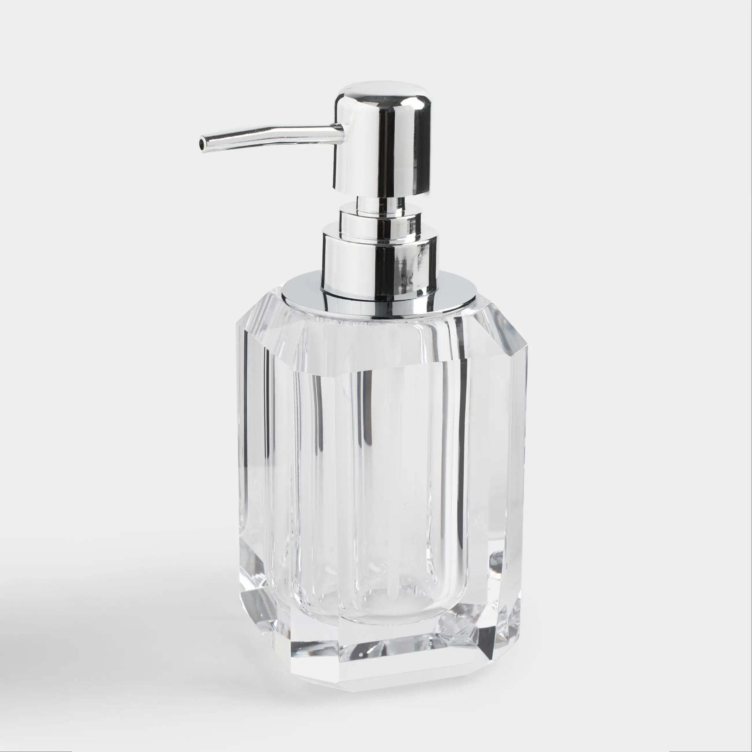 Liquid soap dispenser, 200 ml, Glass / metal, Facets, Shower Crystal Glance, image-0