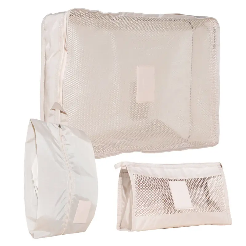 Travel organizer set, Set of 3, polyester, beige, Easy Travel