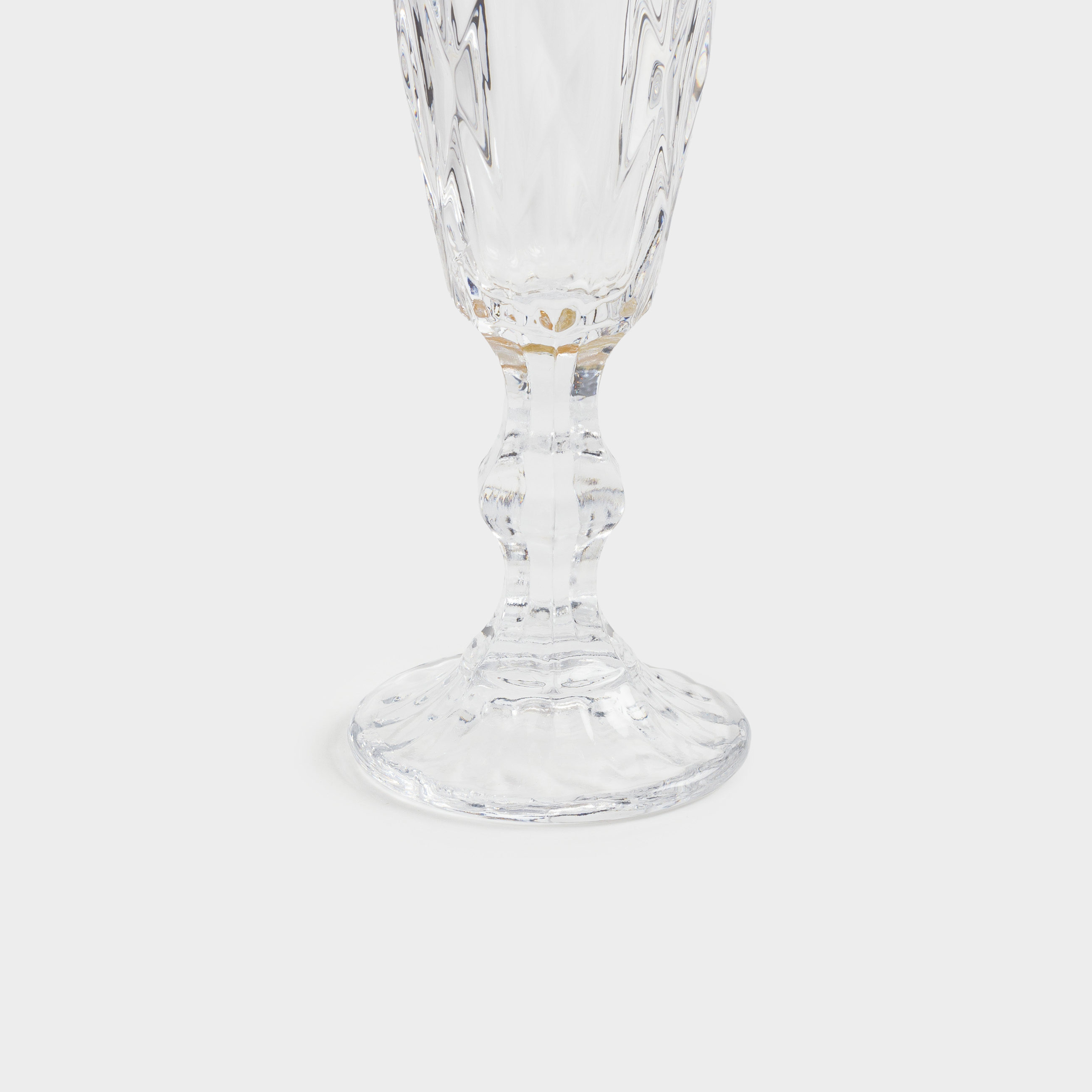 Champagne glass, 170 ml, glass R, with golden edging, Rhomb gold