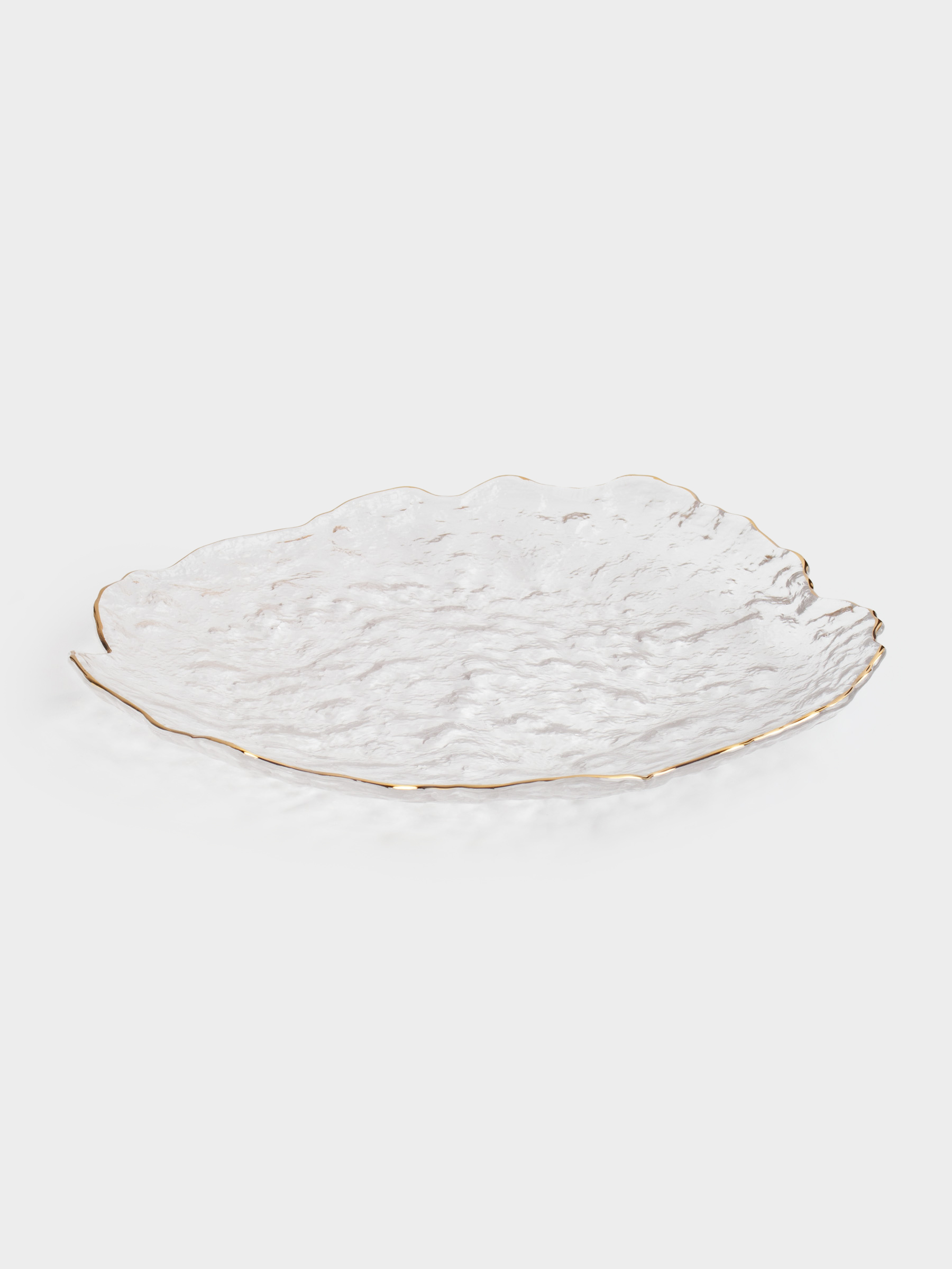 Dish, 30 cm, glass, with golden edging, Nautilus gold, image-3