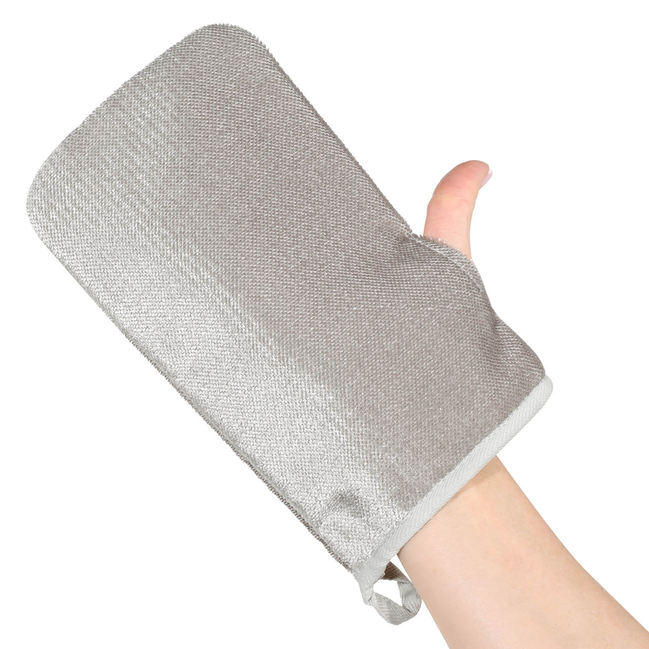 Mitten for cleaning wool, 22x13 cm, microfiber, gray, Clean