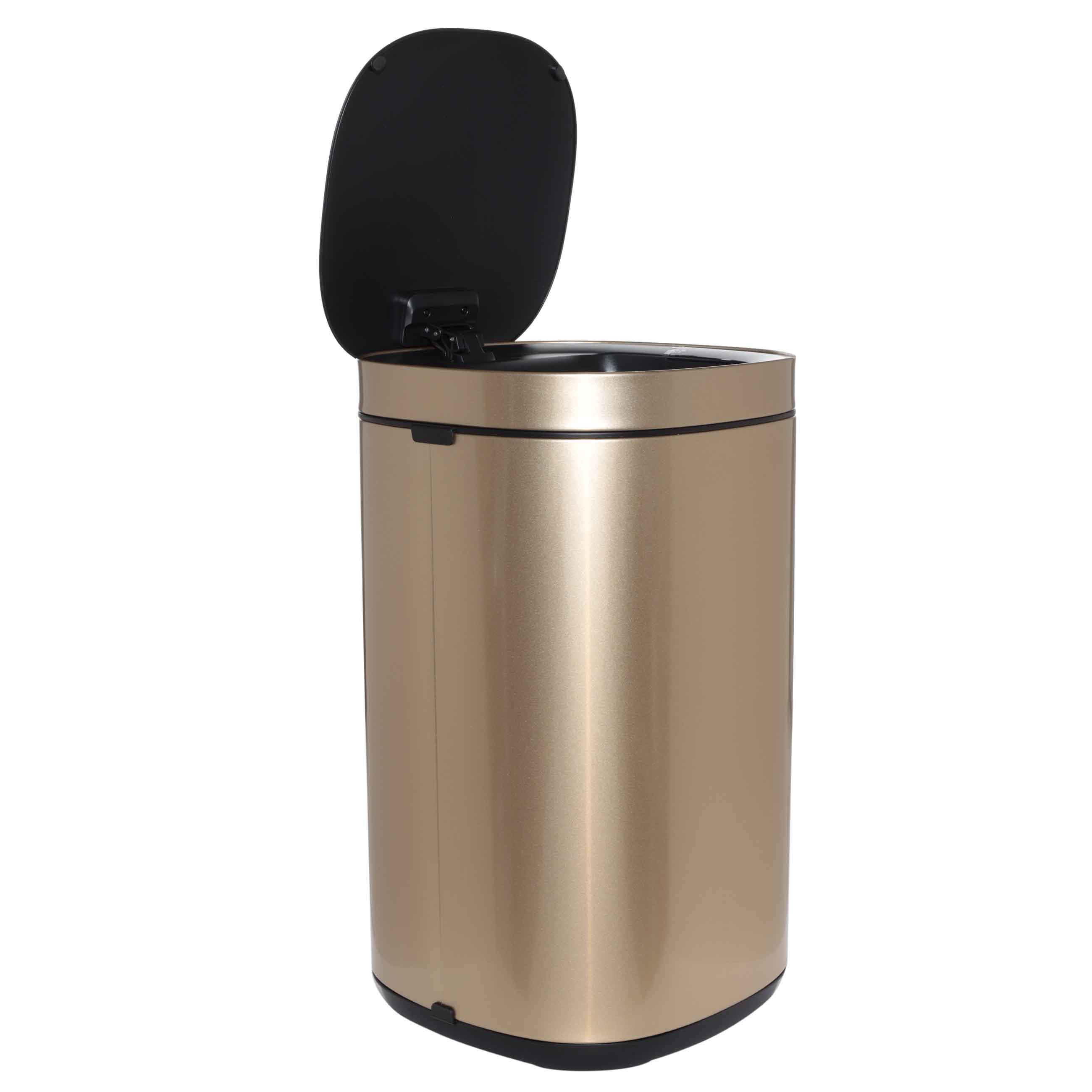 Trash can, 30 l, touch-sensitive, steel/plastic, gold, Sensor bin