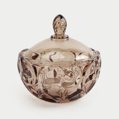 Storage container, 19x17 cm, 1 l, glass R, brown, Patterns, Gala ,image-0
