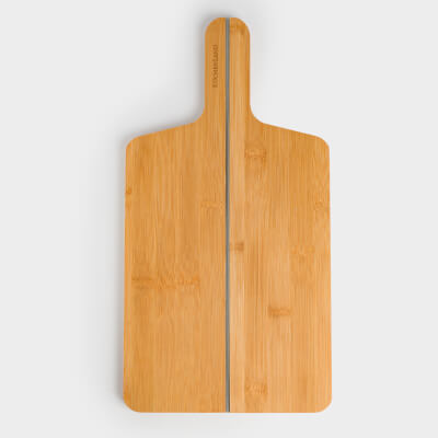 Cutting board, 40x21 cm, folding, with handle, bamboo / silicone, rectangular, Bamboo
