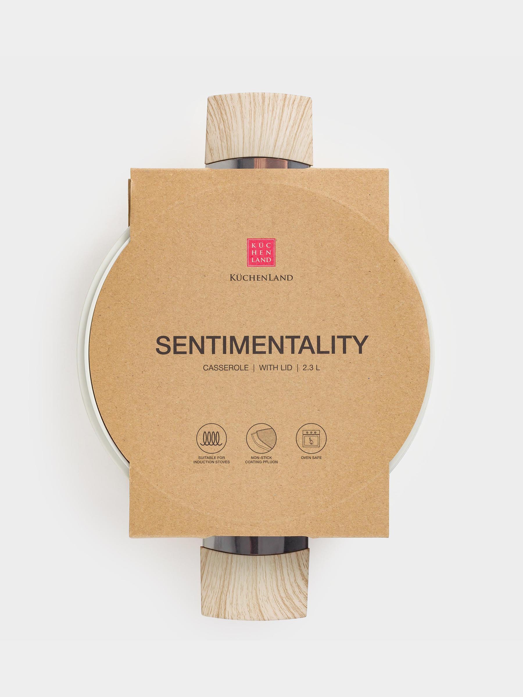 Pot, 20 cm, 2.3 l, with lid, coated, aluminum, milky, Sentimentality, image-2