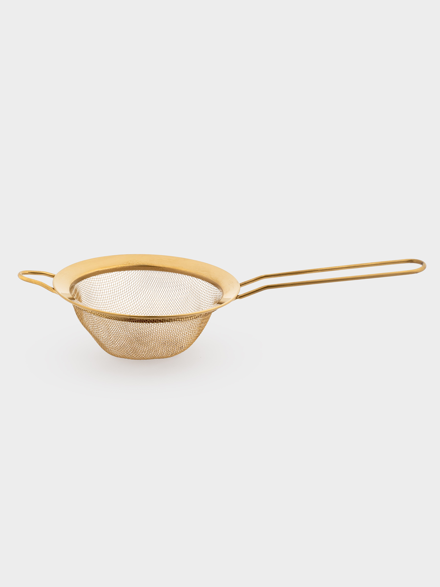 Sieve, 12 cm, with handle, steel, gold, Device gold, image-1
