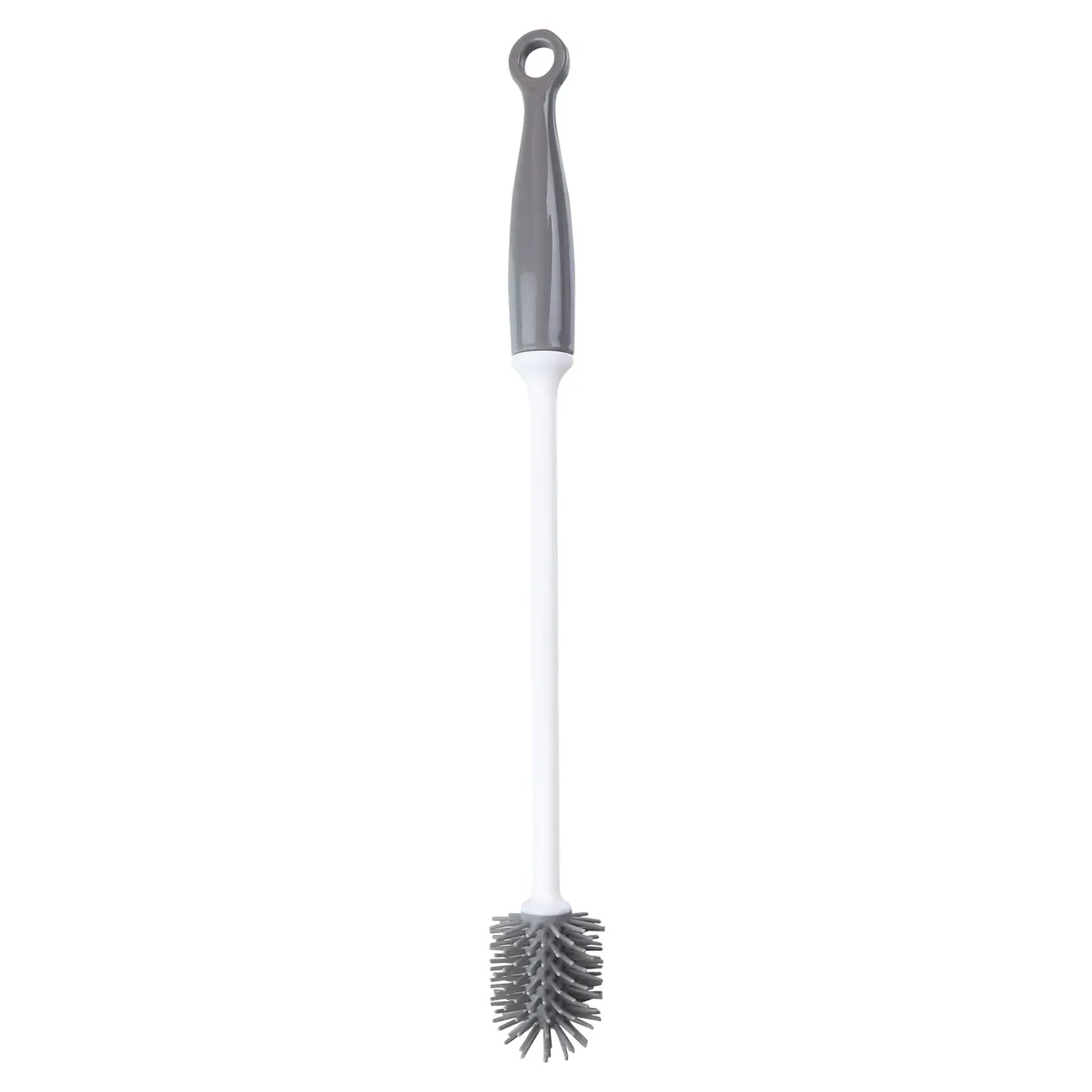 Bottle brush, 30 cm, rubber / plastic, gray-white, Mini, Clean, image-0
