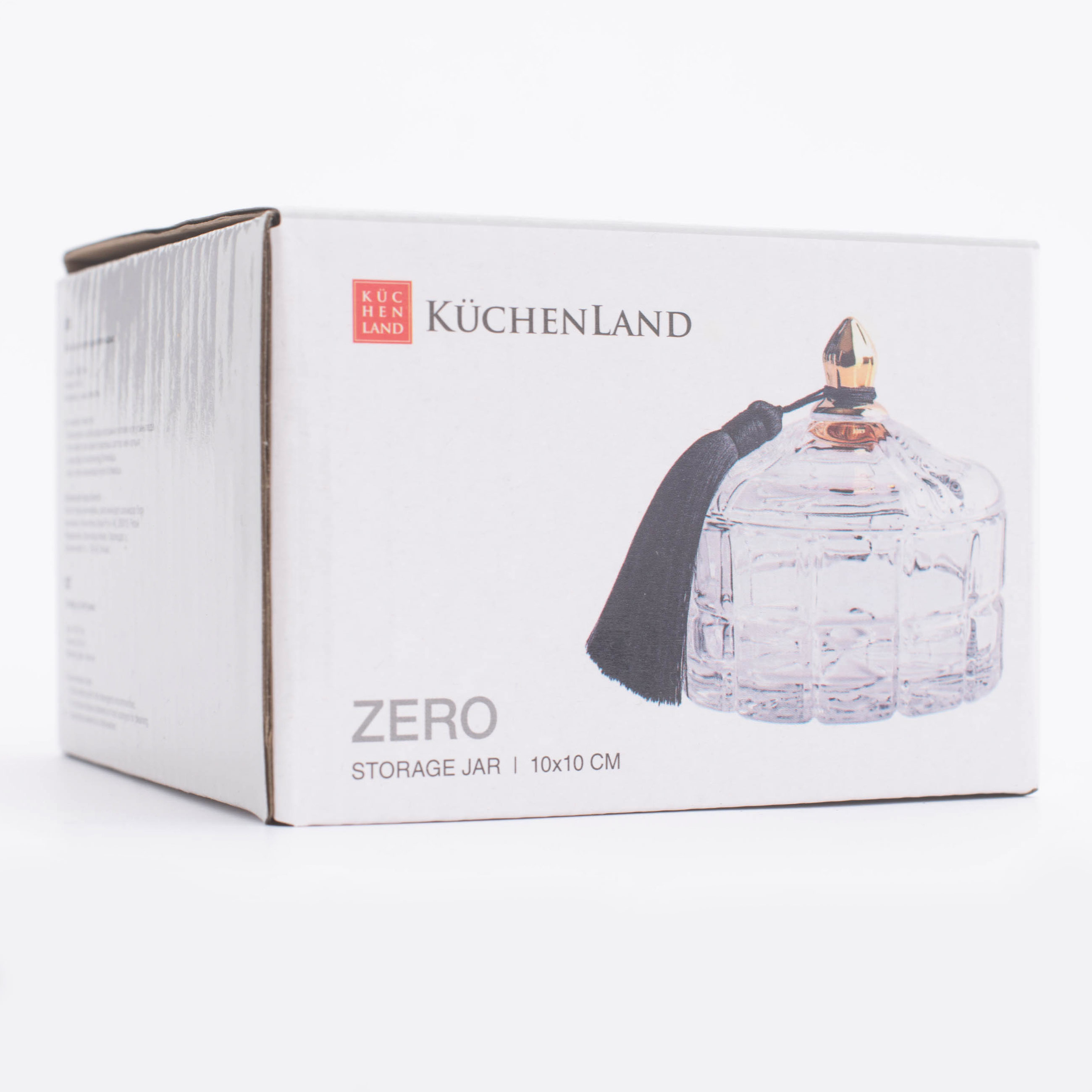 Storage container, 10x10 cm, 240 ml, with brush, glass R / viscose, Zero, image-5